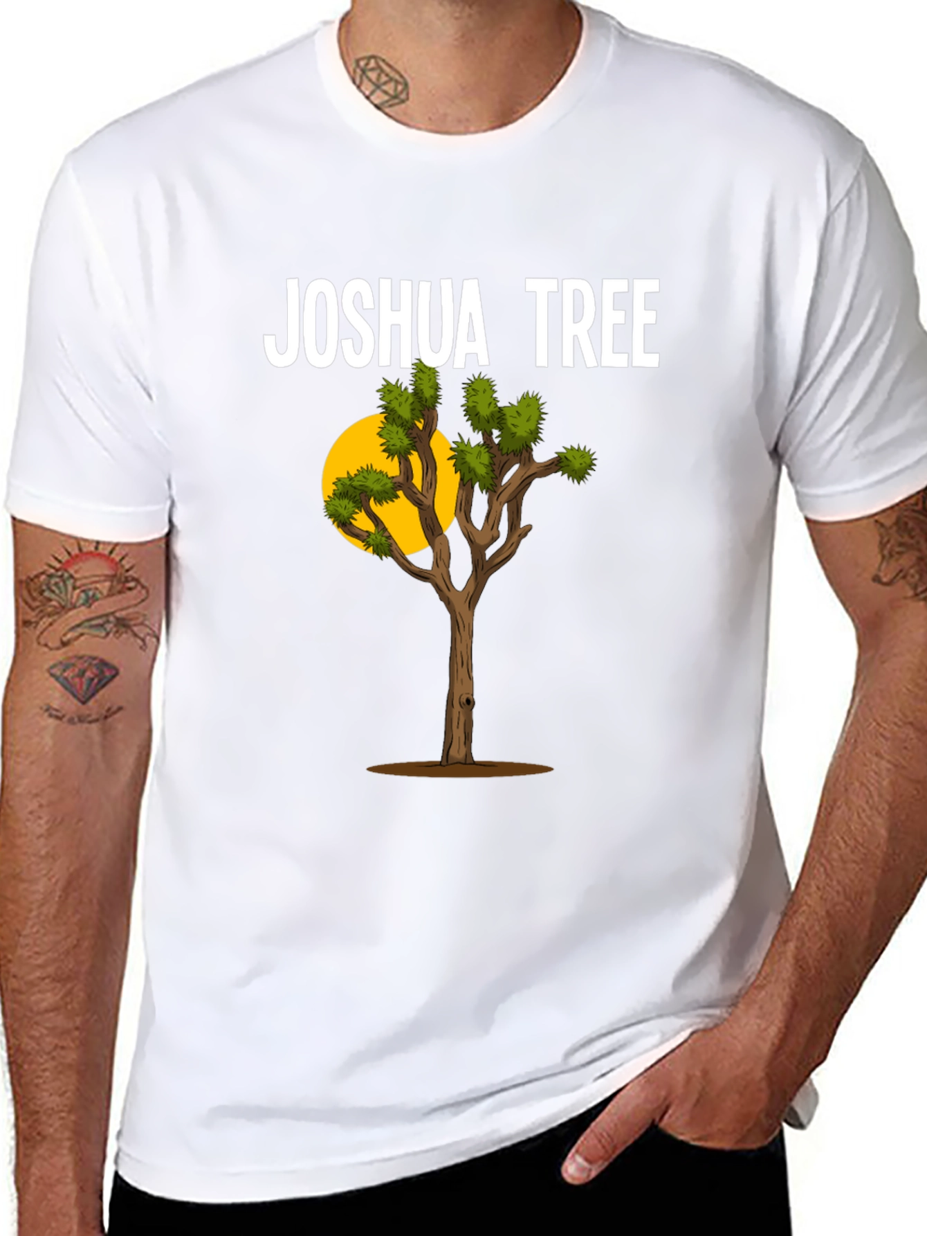 Joshua Tree Graphic T-Shirt - Black Cotton Blend
