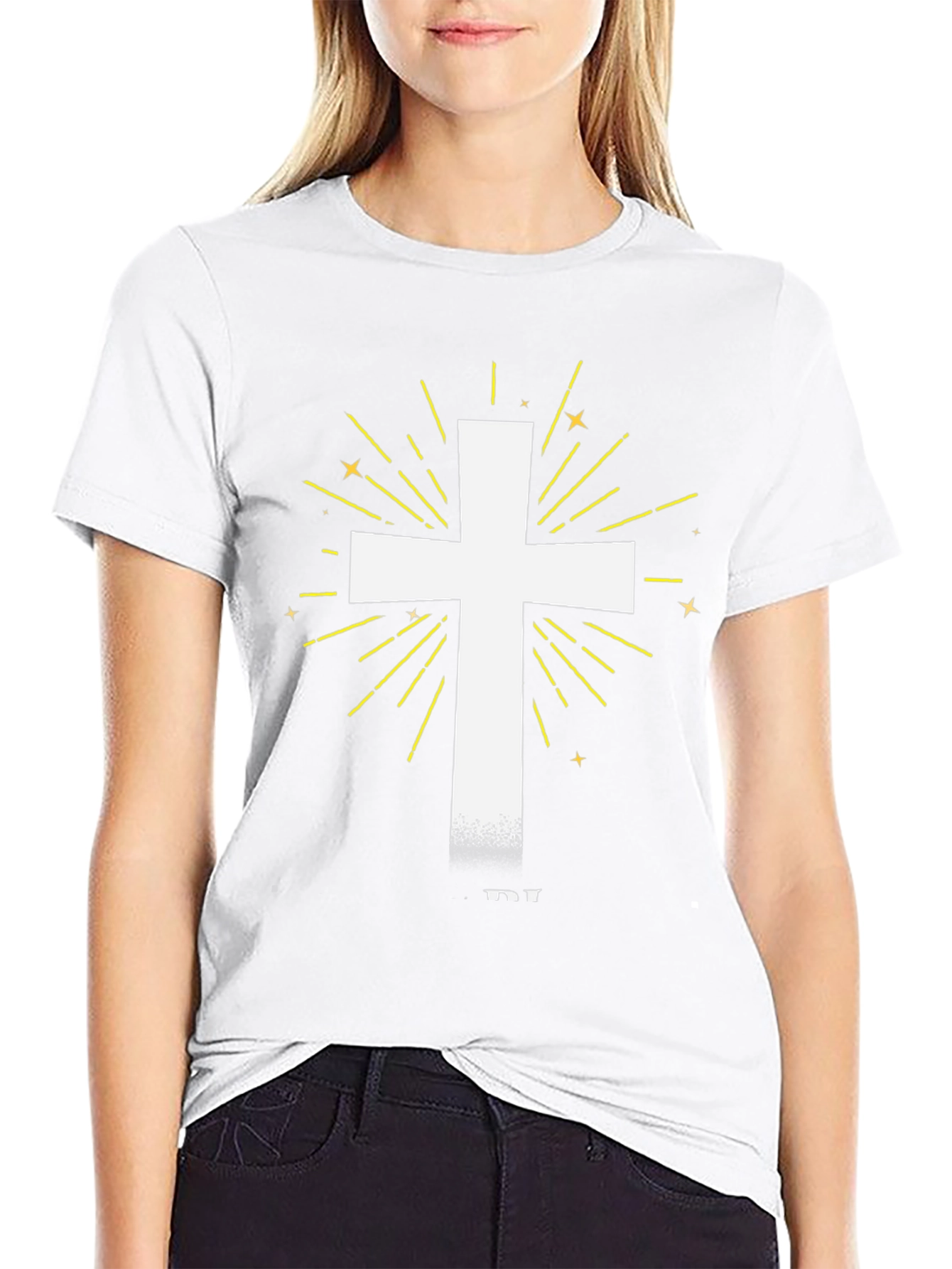Radiant Cross Graphic Tee - Black