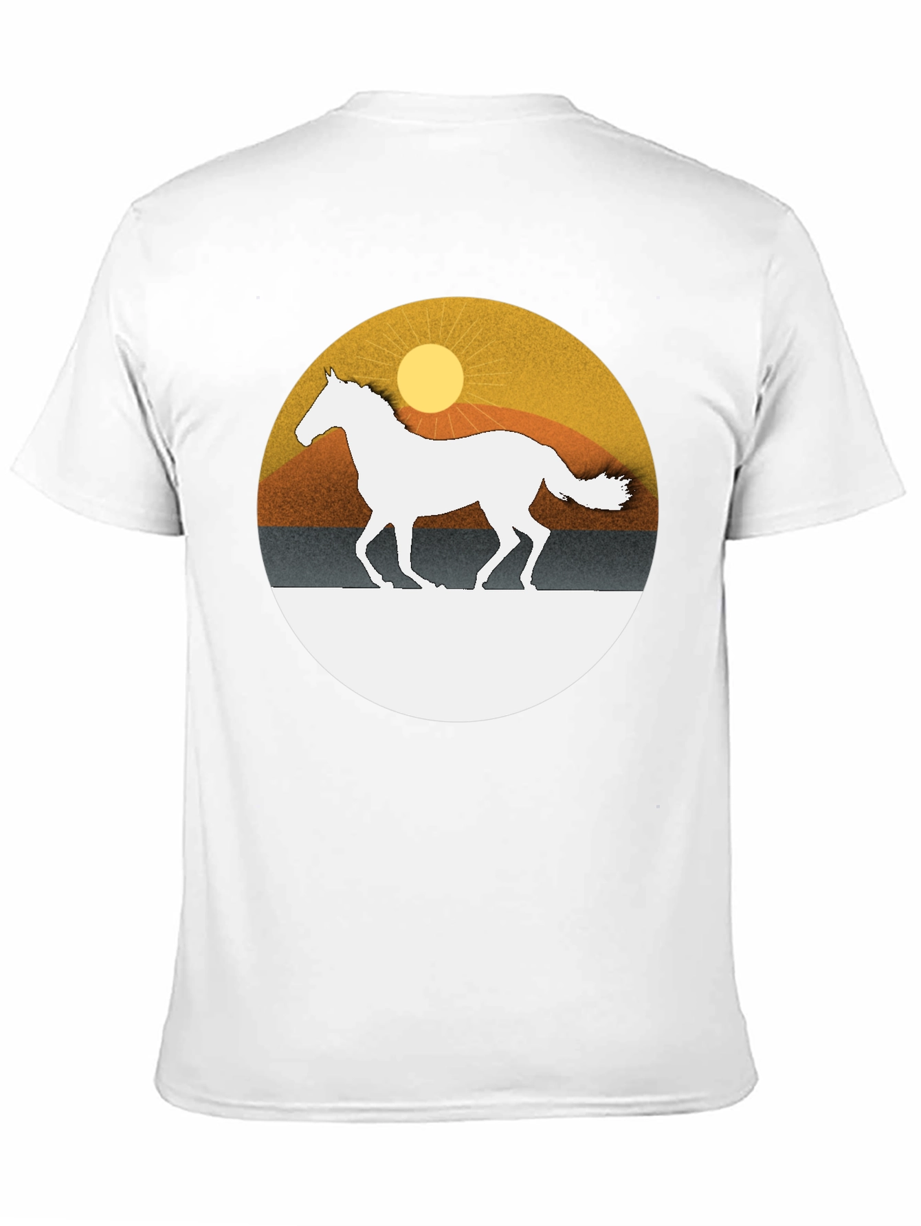 Horse Silhouette Graphic Tee - Sunset Design