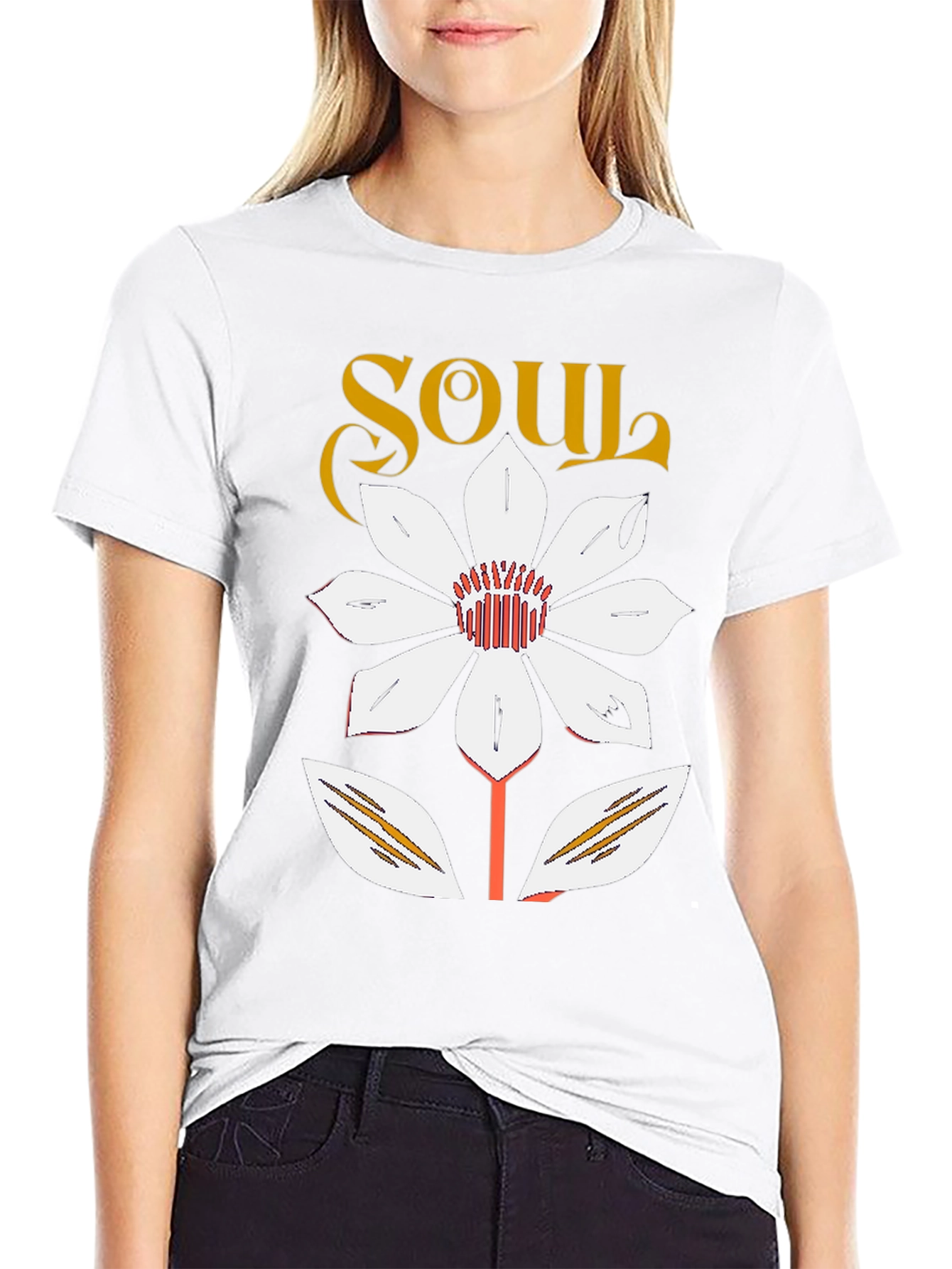 Soul Flower Graphic Tee - Trendy Casual Black T-Shirt