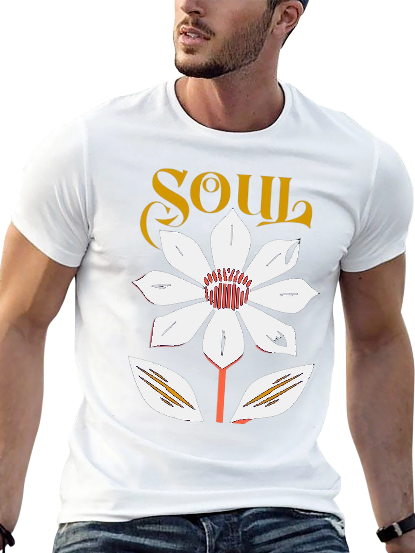 Soul Flower Graphic Tee - Trendy Casual Black T-Shirt