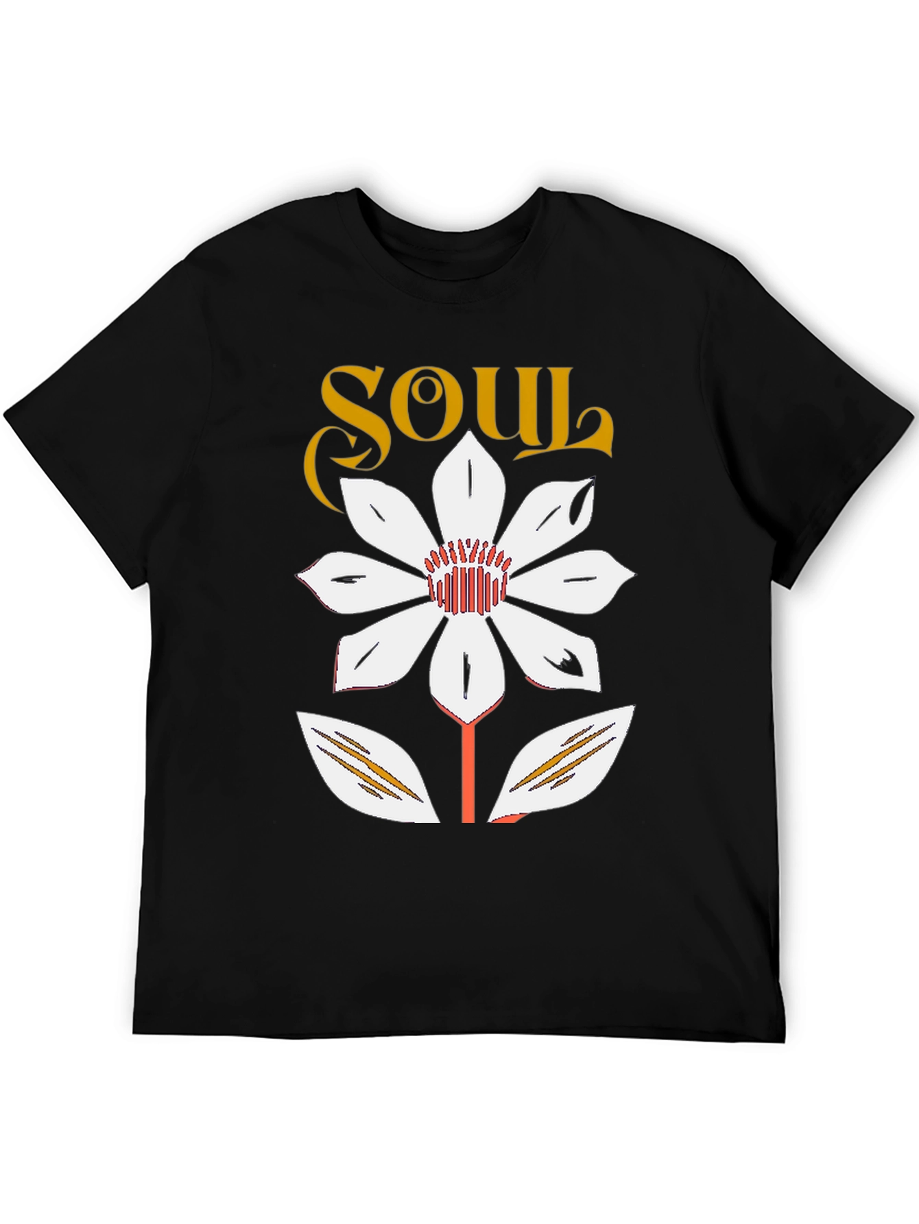 Soul Flower Graphic Tee - Trendy Casual Black T-Shirt
