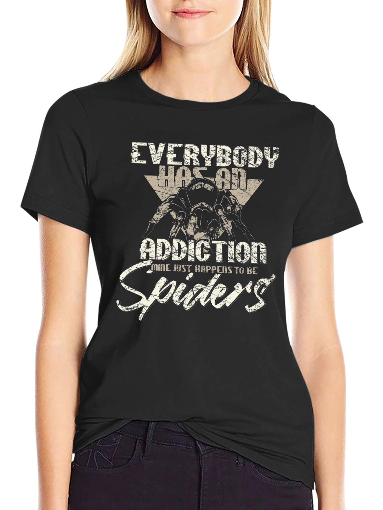 Spider Addiction Graphic Tee - Unisex Black T-Shirt