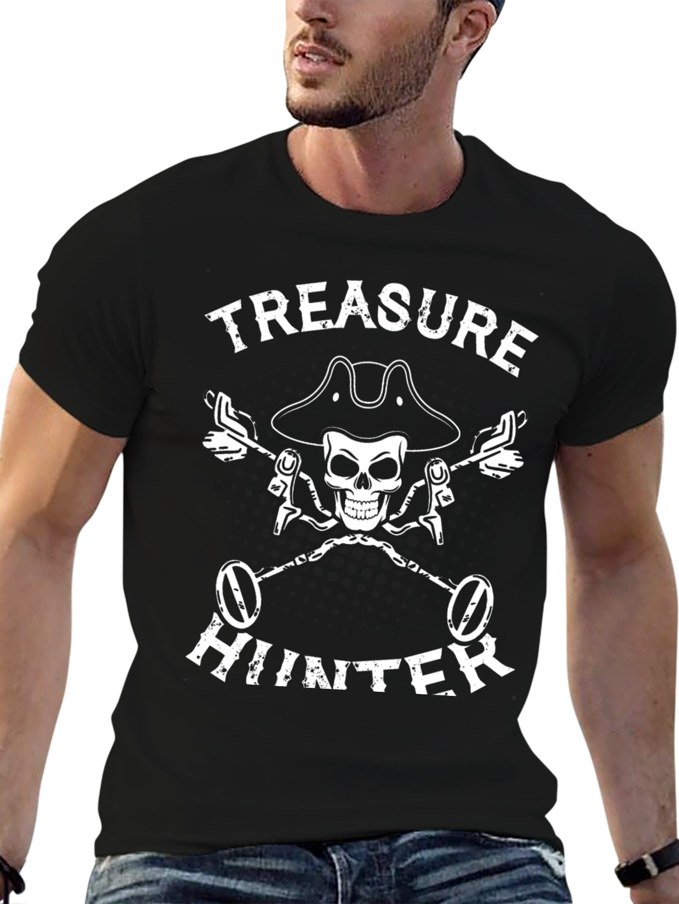 Treasure Hunter Skull T-Shirt - Metal Detecting Tee