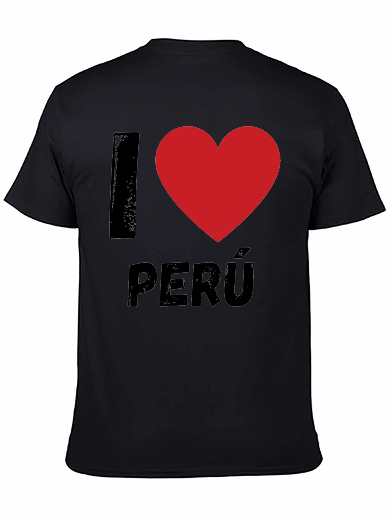 I Heart Peru Black T-Shirt Novelty Graphic Tee