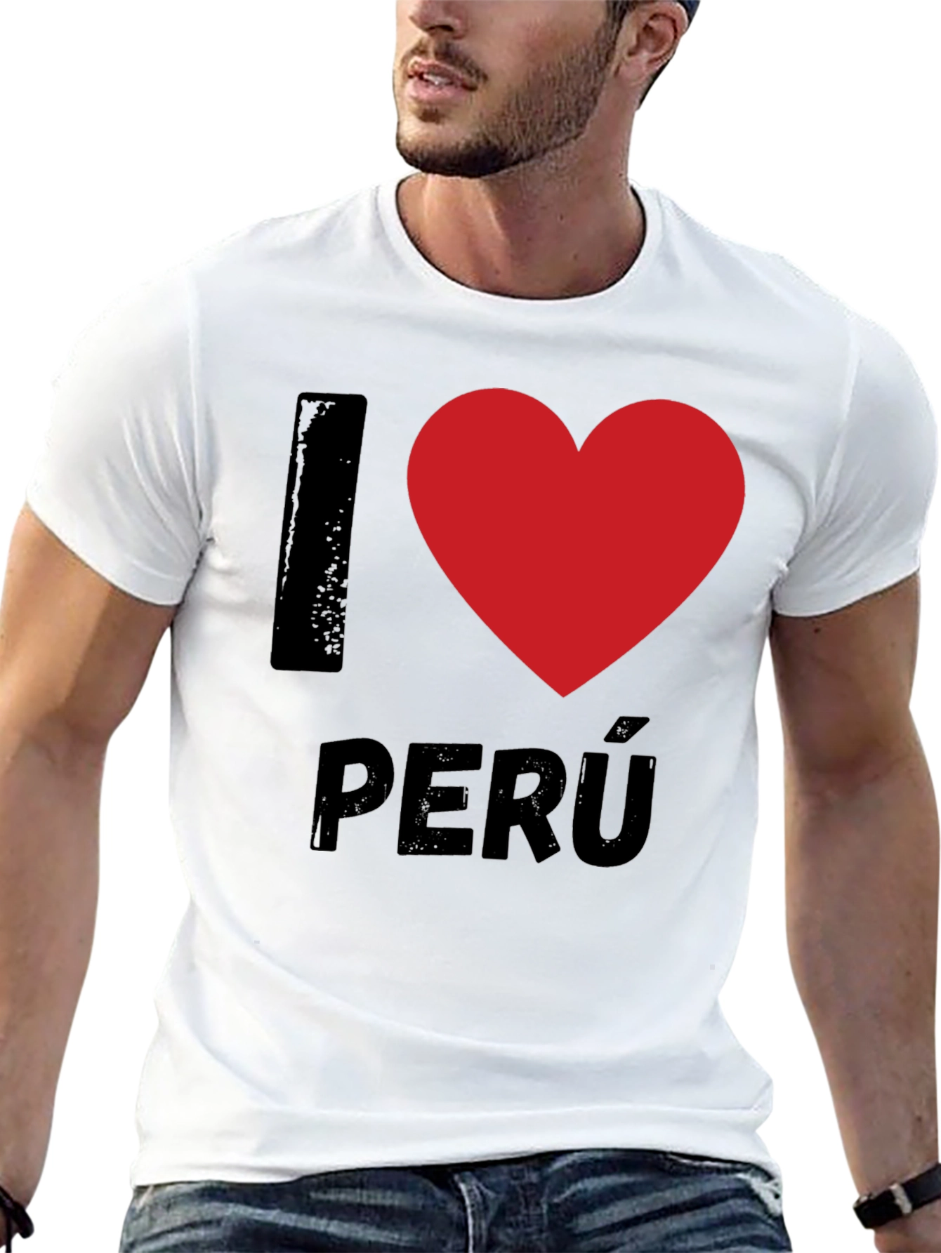 I Heart Peru Black T-Shirt Novelty Graphic Tee