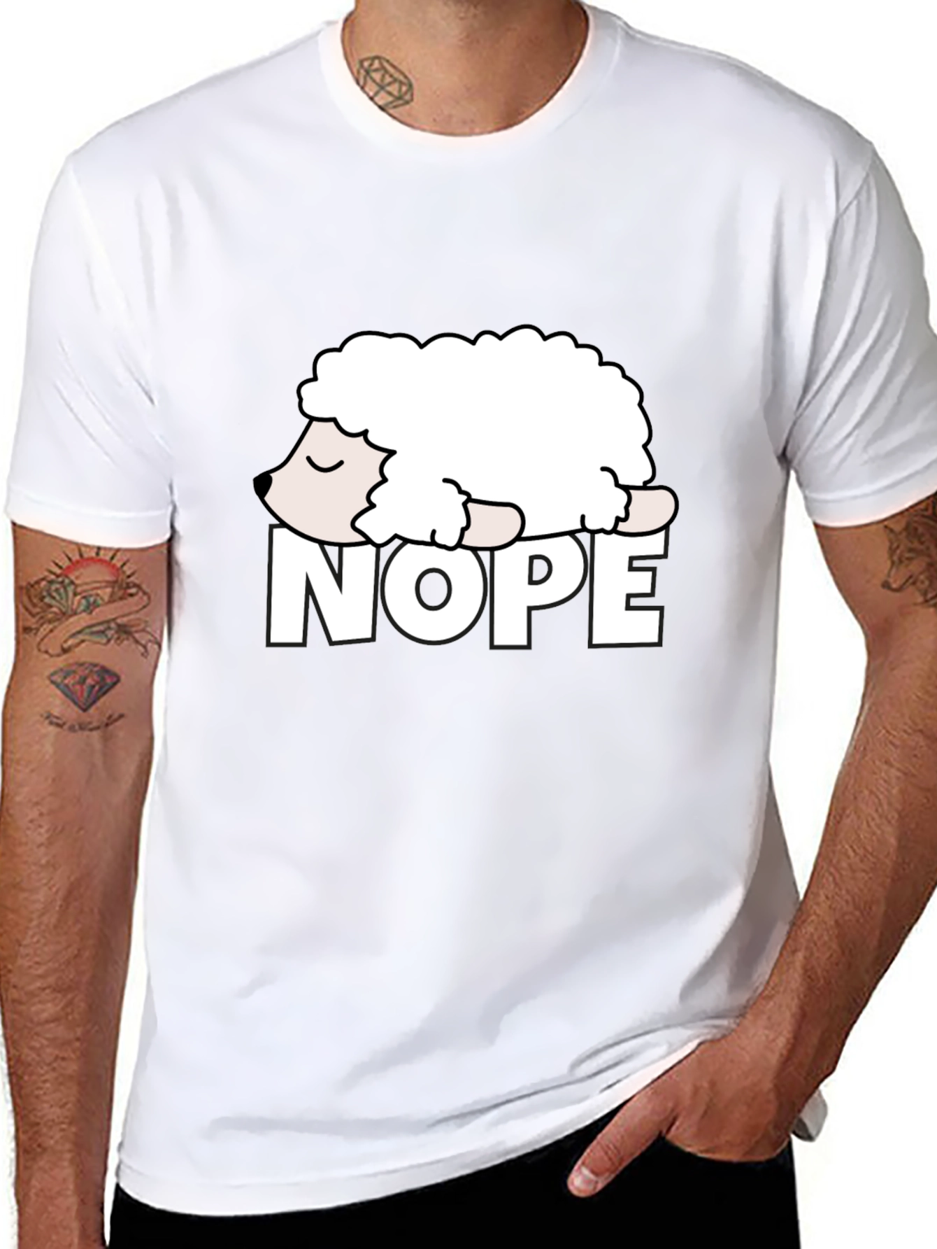 Nope Sheep Graphic Tee - Lazy Humor T-Shirt