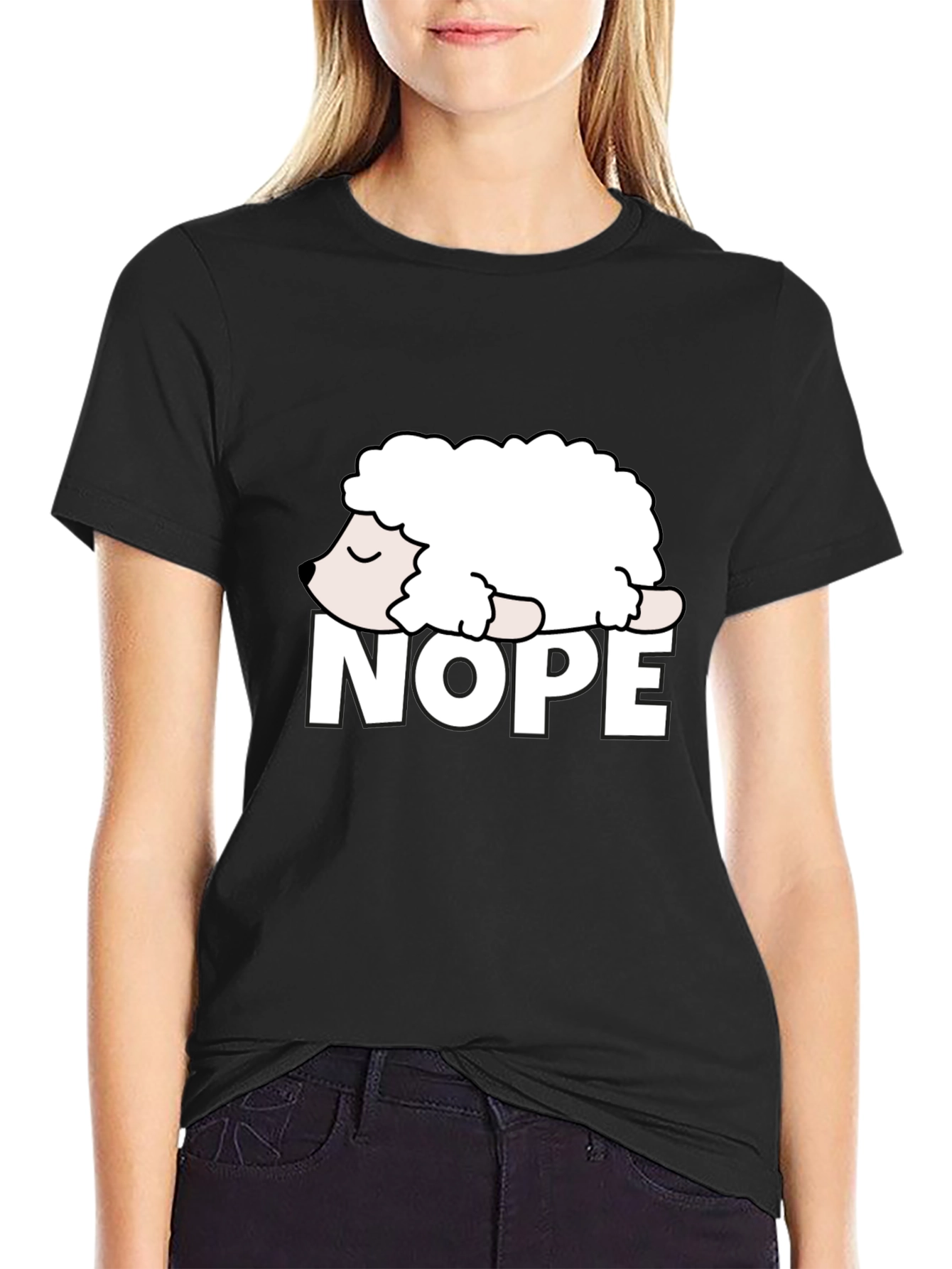 Nope Sheep Graphic Tee - Lazy Humor T-Shirt