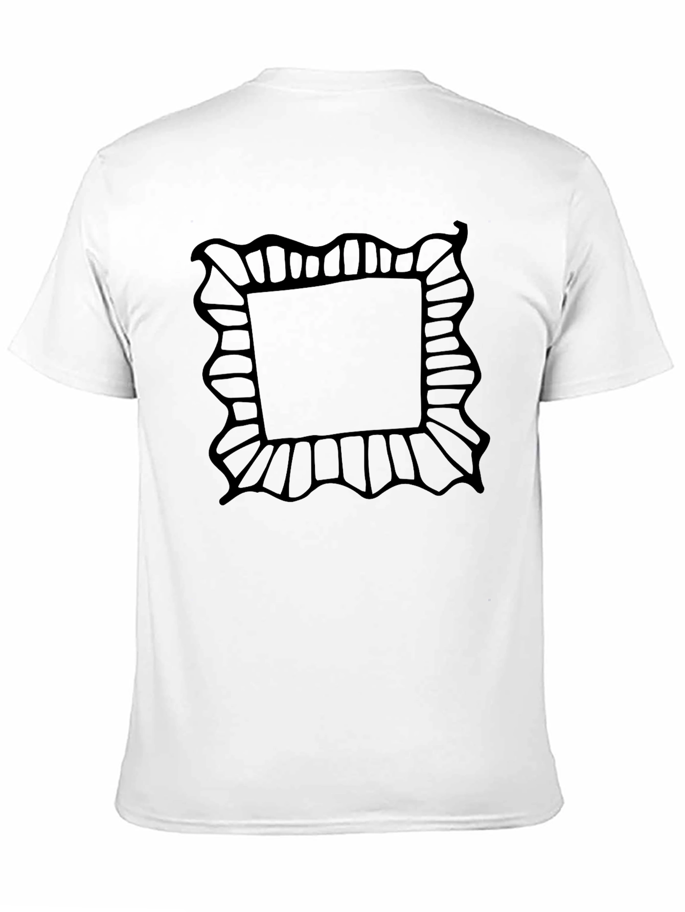 Black T-Shirt with Abstract Frame Design