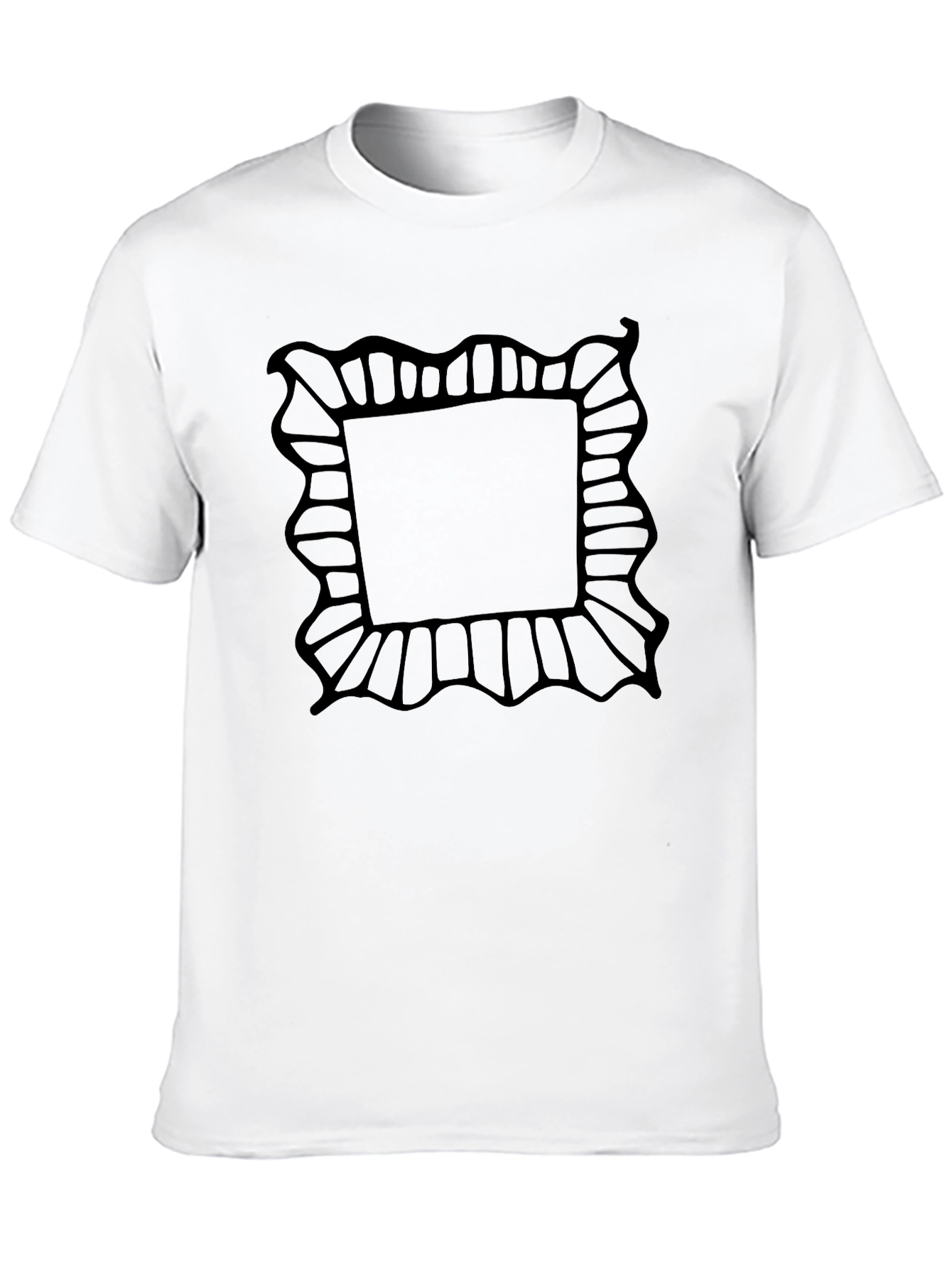 Black T-Shirt with Abstract Frame Design
