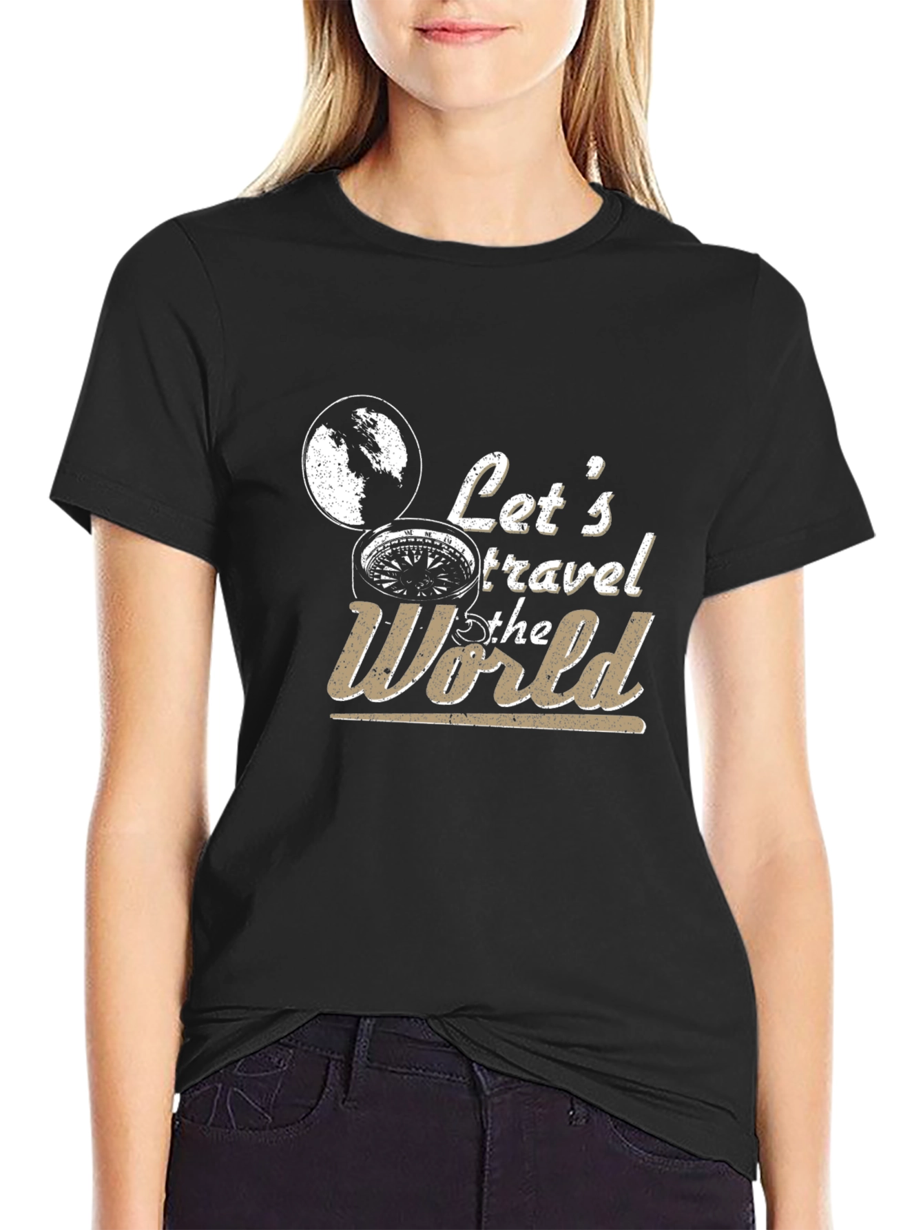 Travel the World Graphic Tee - Black Unisex