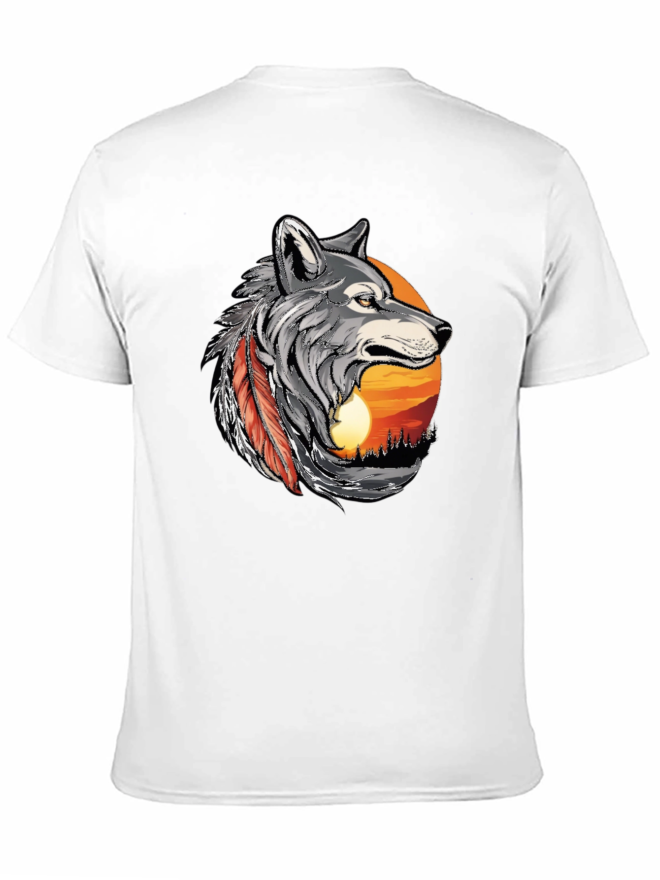 Wolf Sunset Graphic T-Shirt