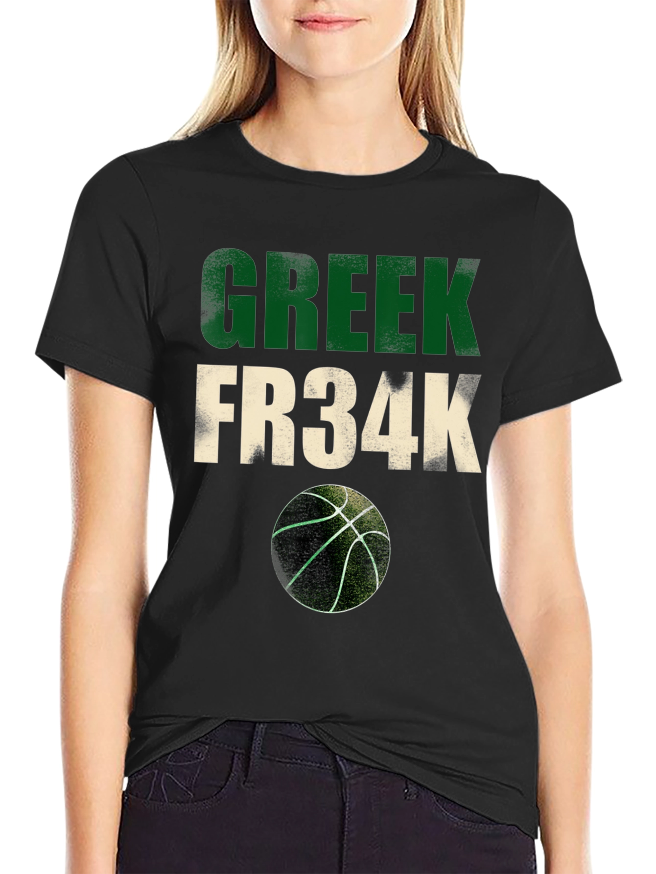 Greek Fr34k Basketball Graphic Tee