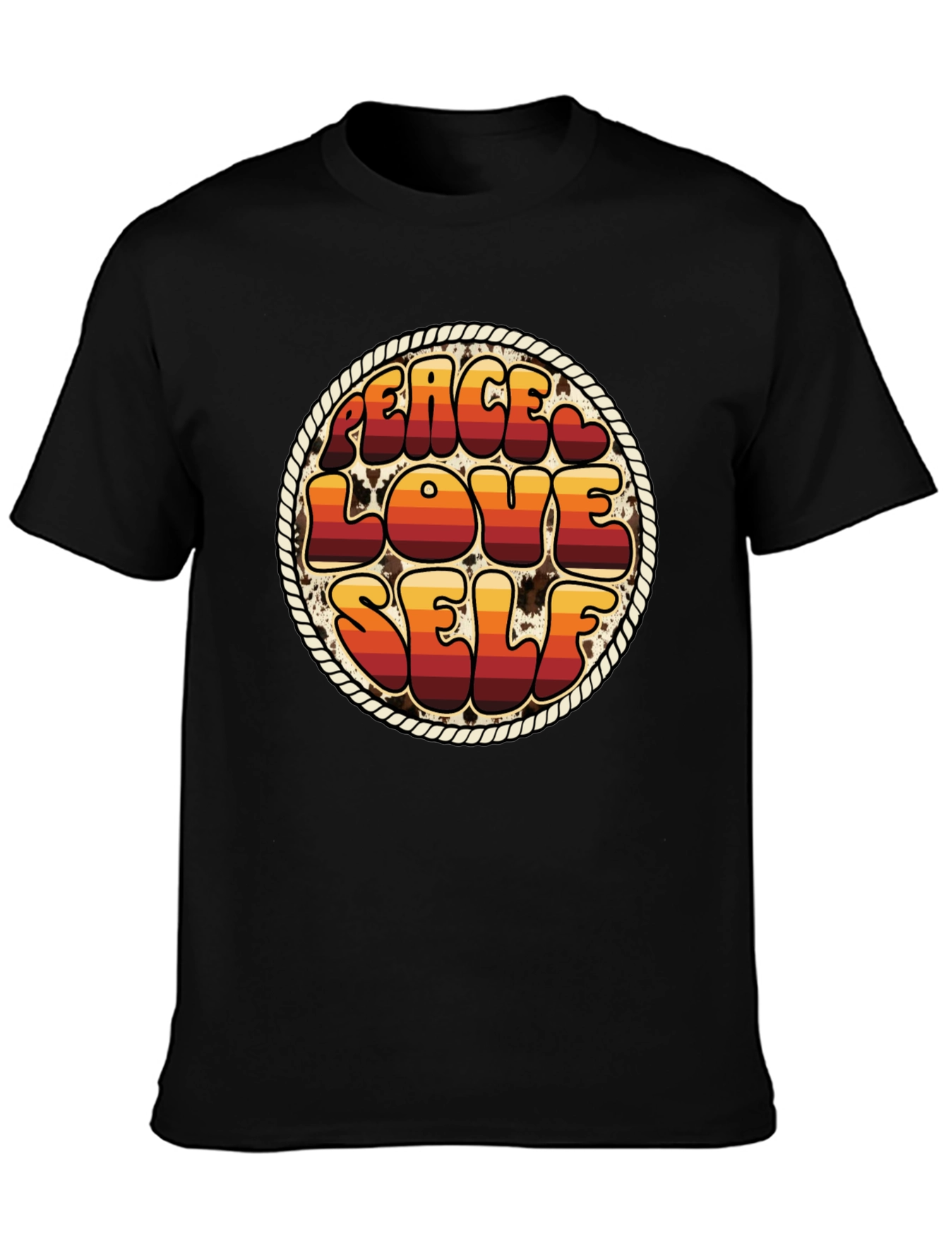 Peace Love Self Retro Graphic T-Shirt