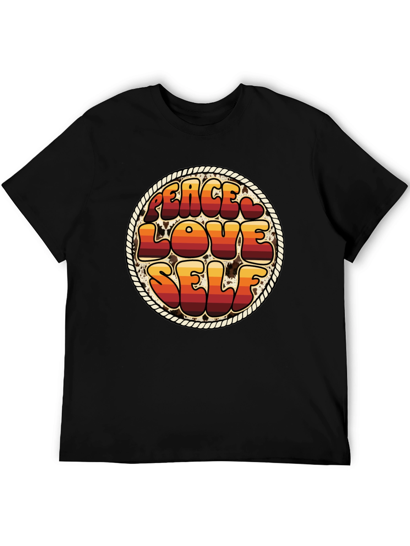 Peace Love Self Retro Graphic T-Shirt