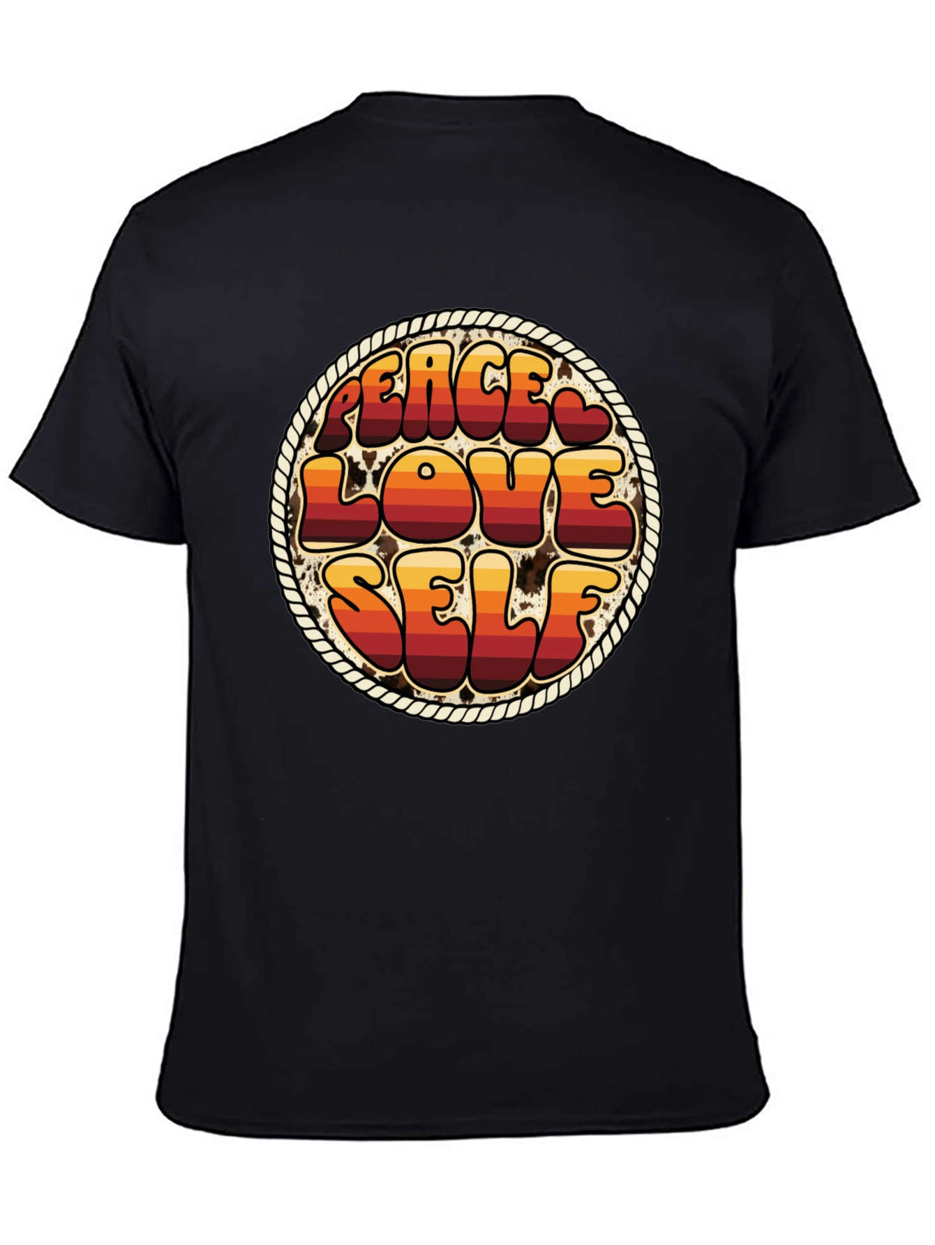 Peace Love Self Retro Graphic T-Shirt