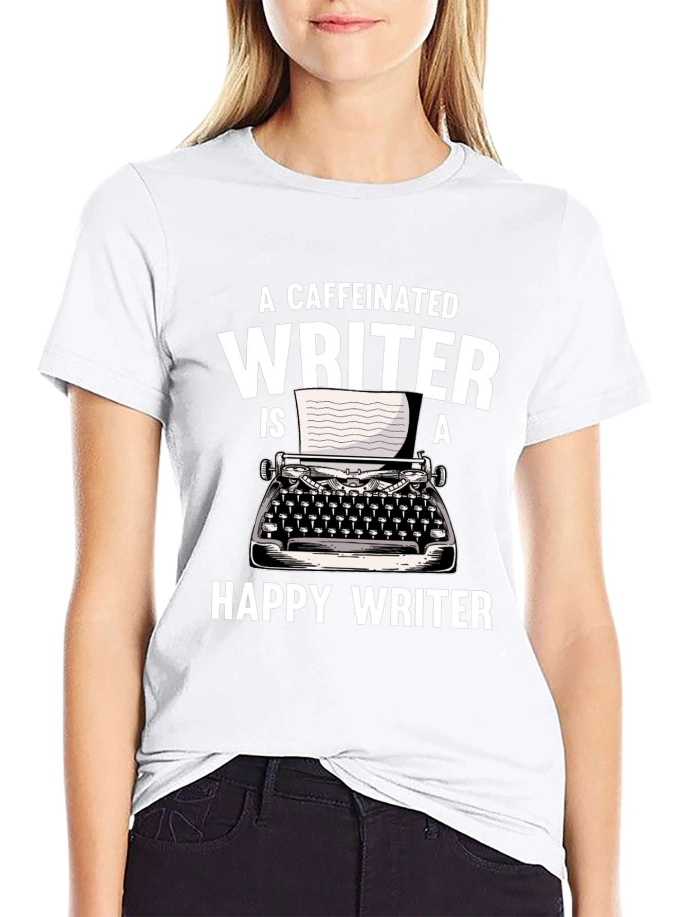 Caffeinated Writer T-Shirt - Funny Writing Tee