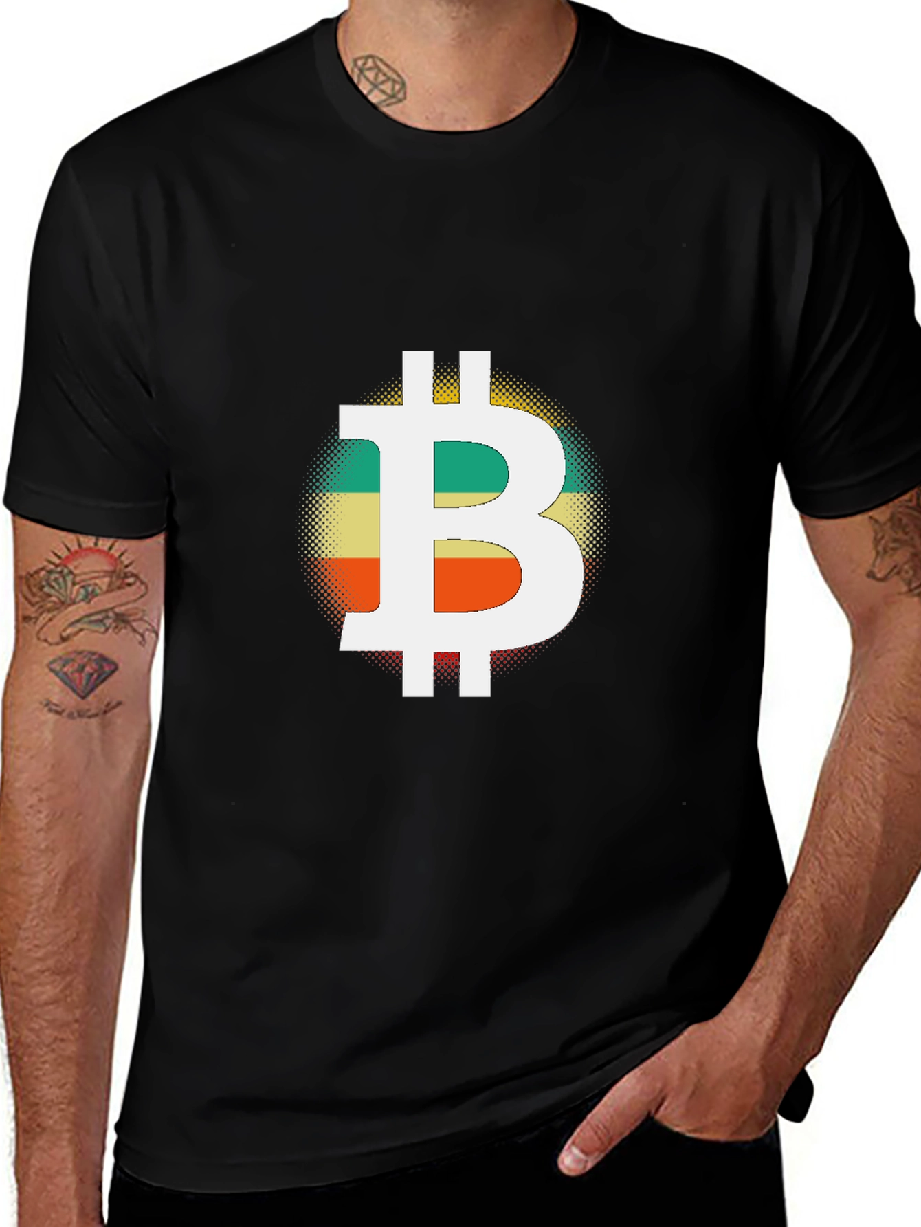 Bitcoin Retro Graphic Black T-Shirt