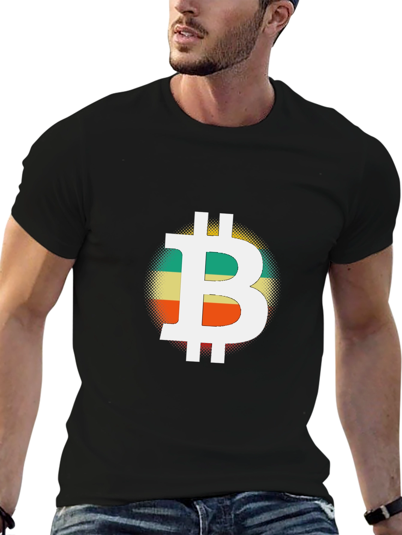 Bitcoin Retro Graphic Black T-Shirt
