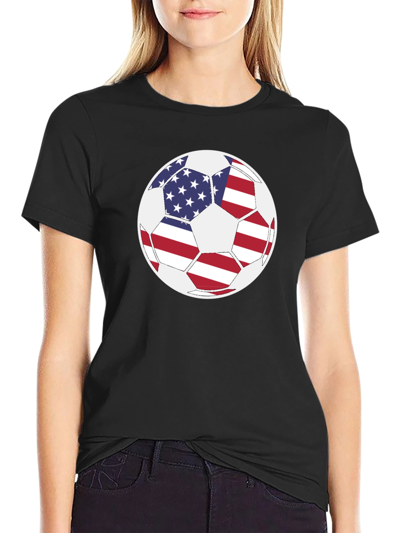 USA Flag Soccer Ball T-Shirt
