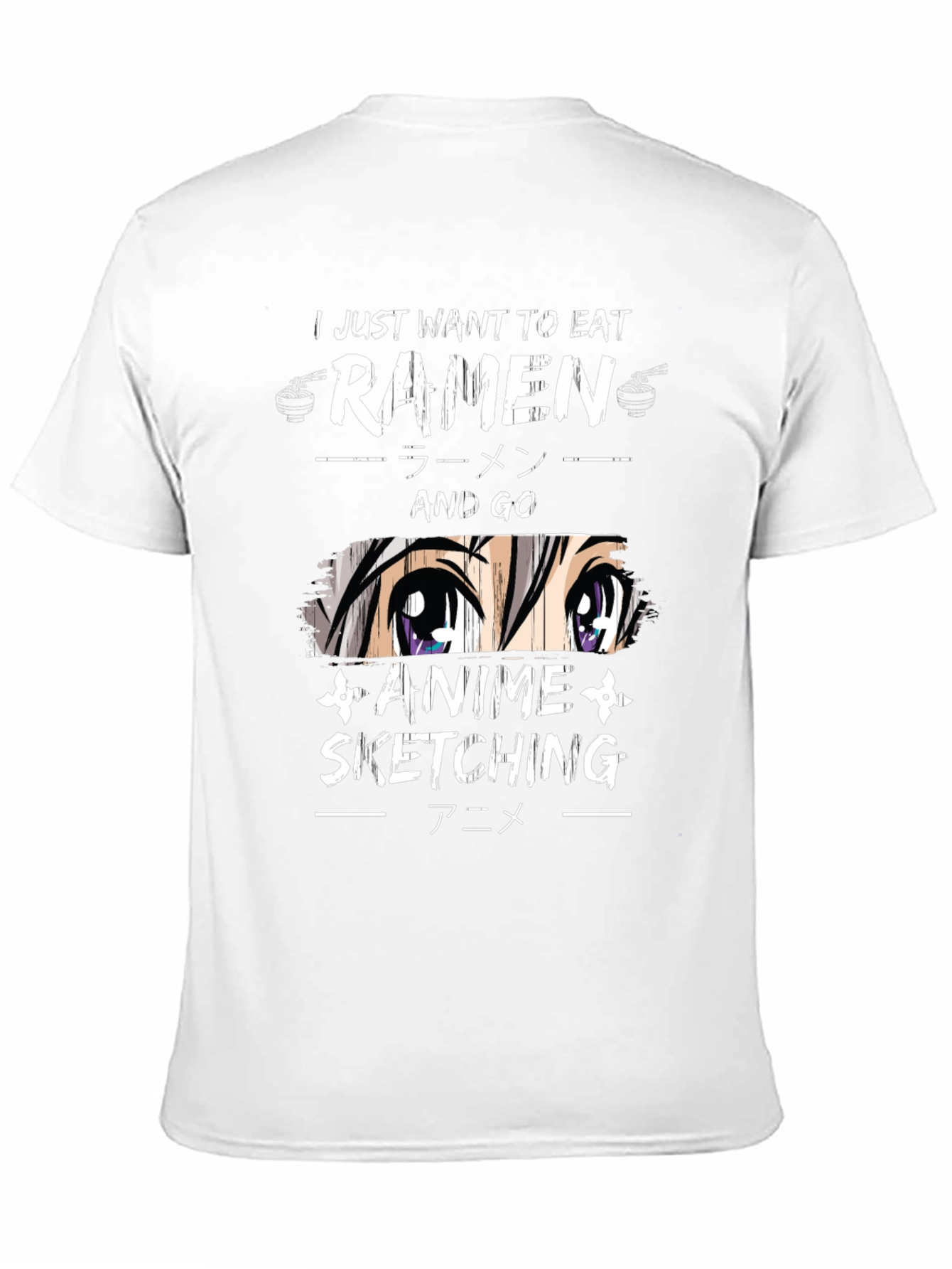 Ramen and Anime Sketching Graphic T-Shirt