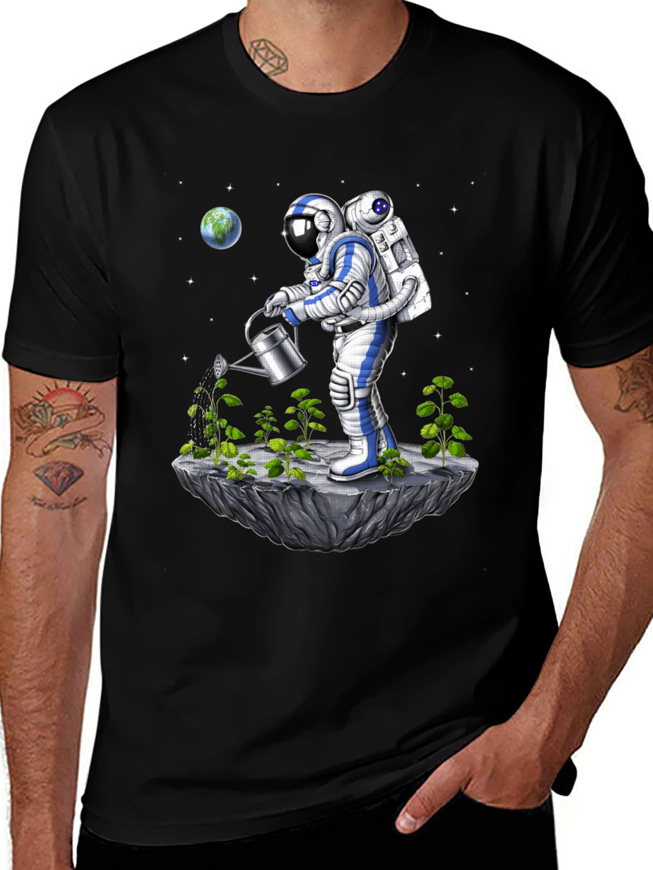 Astronaut Gardener T-Shirt - Space Farming Tee