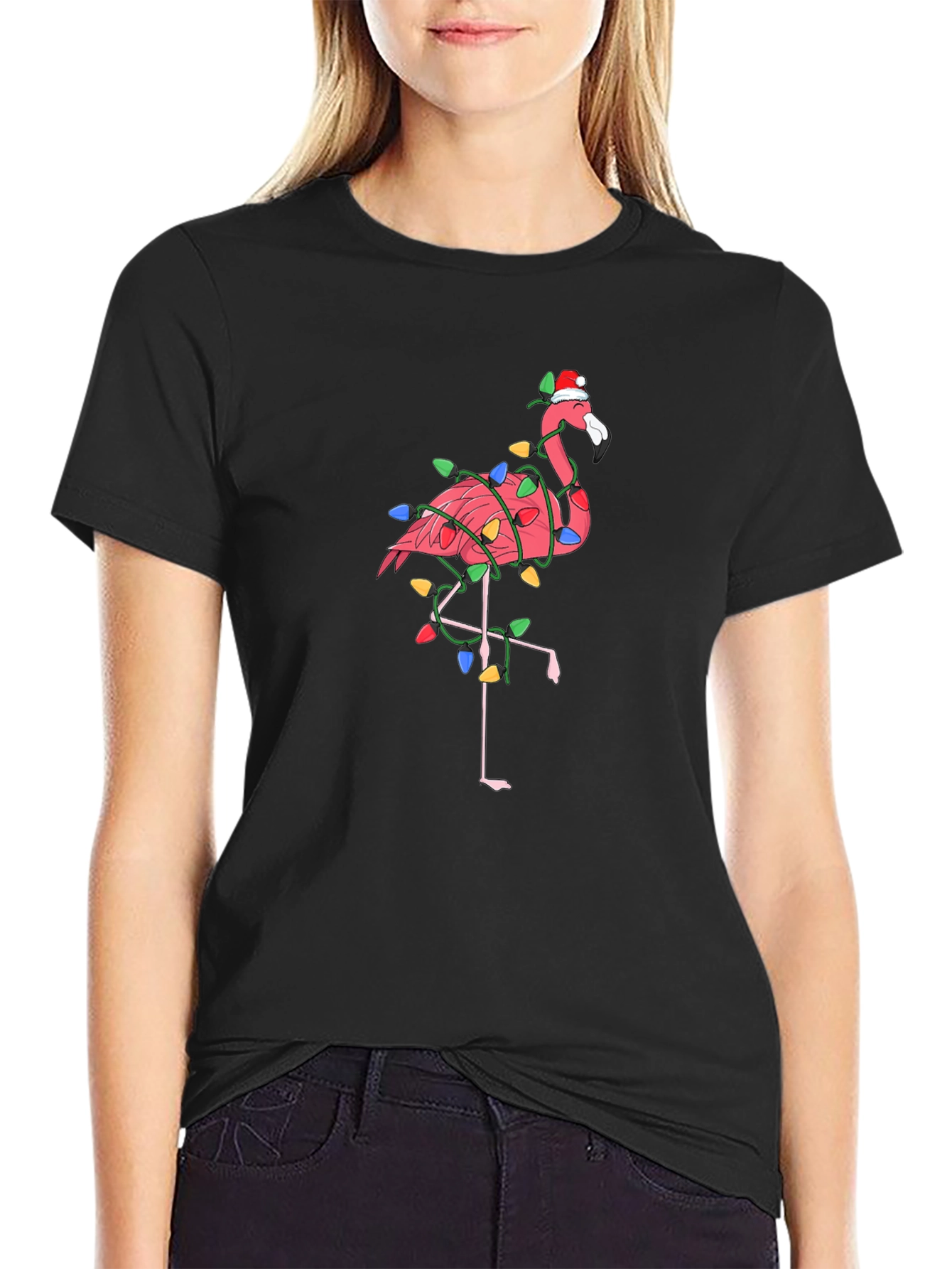 Christmas Flamingo T-Shirt - Holiday Party Tee