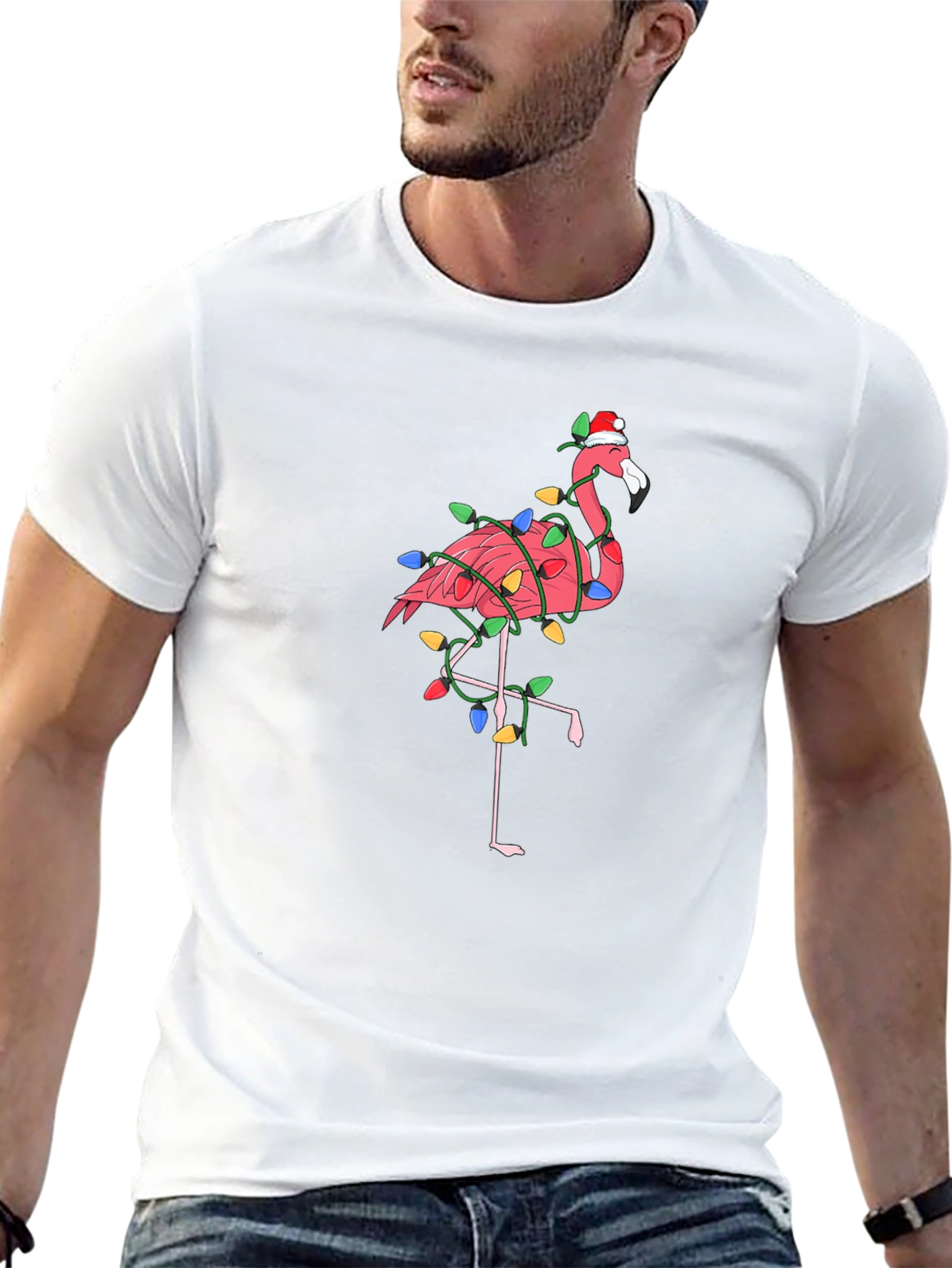 Christmas Flamingo T-Shirt - Holiday Party Tee