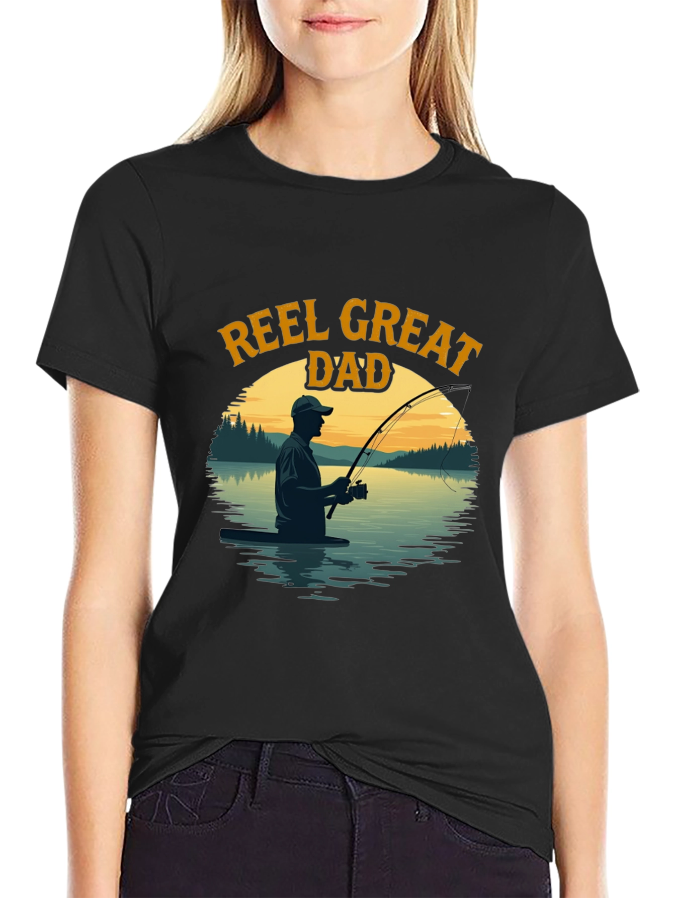 Reel Great Dad Fishing Graphic T-Shirt