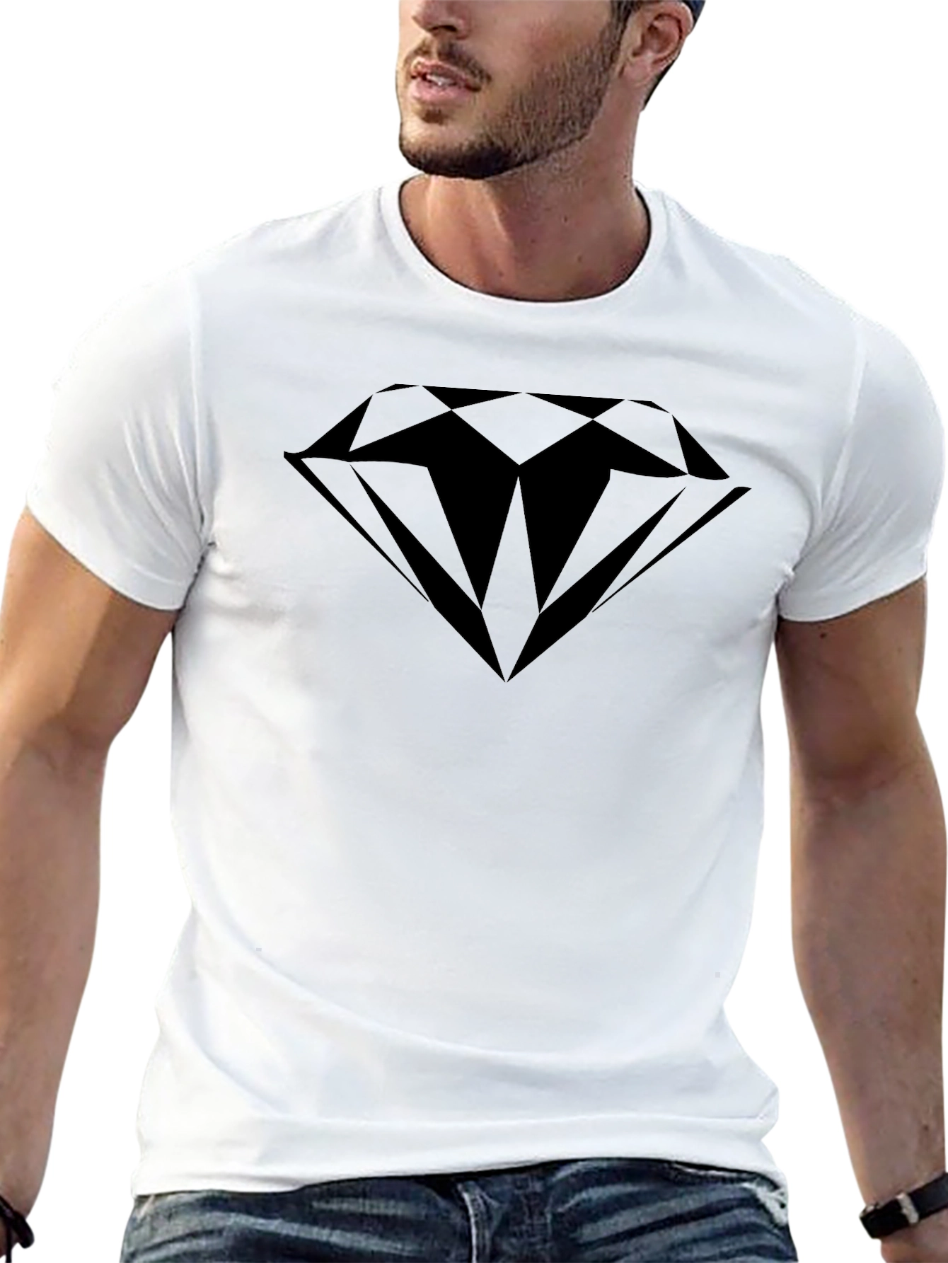Black Diamond Graphic T-Shirt - Sleek and Modern Style