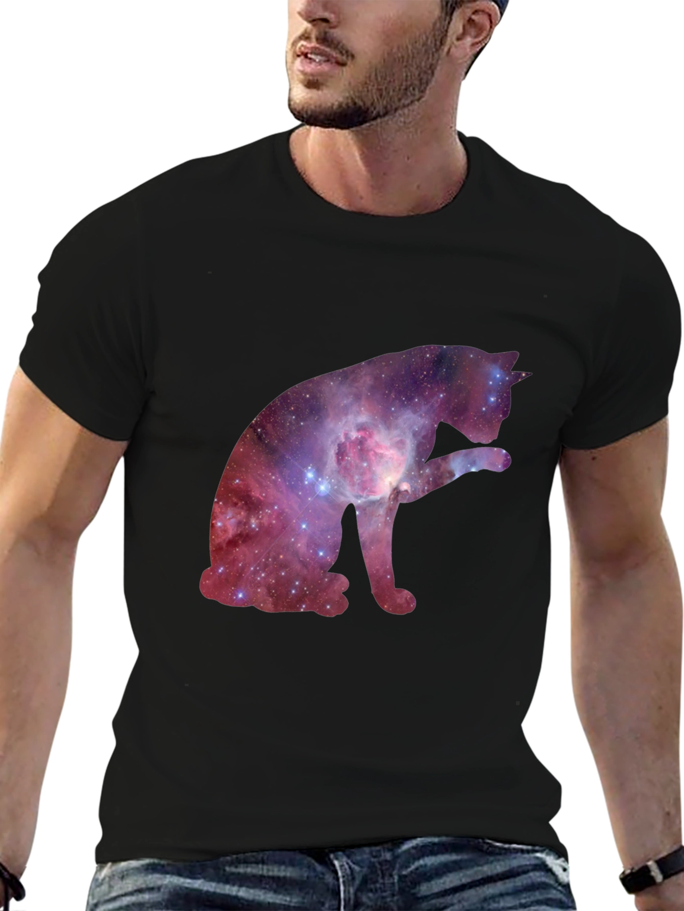 Galaxy Cat T-Shirt - Cosmic Feline Tee