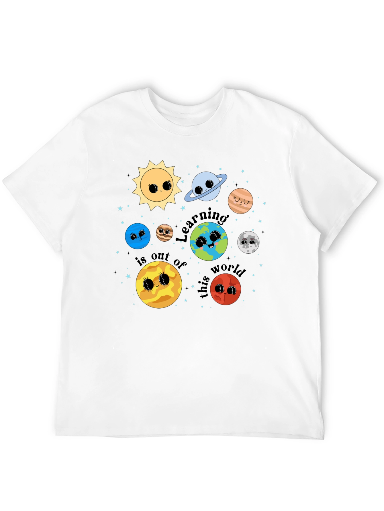 Cute Planets Graphic T-Shirt Space Learning Shirt