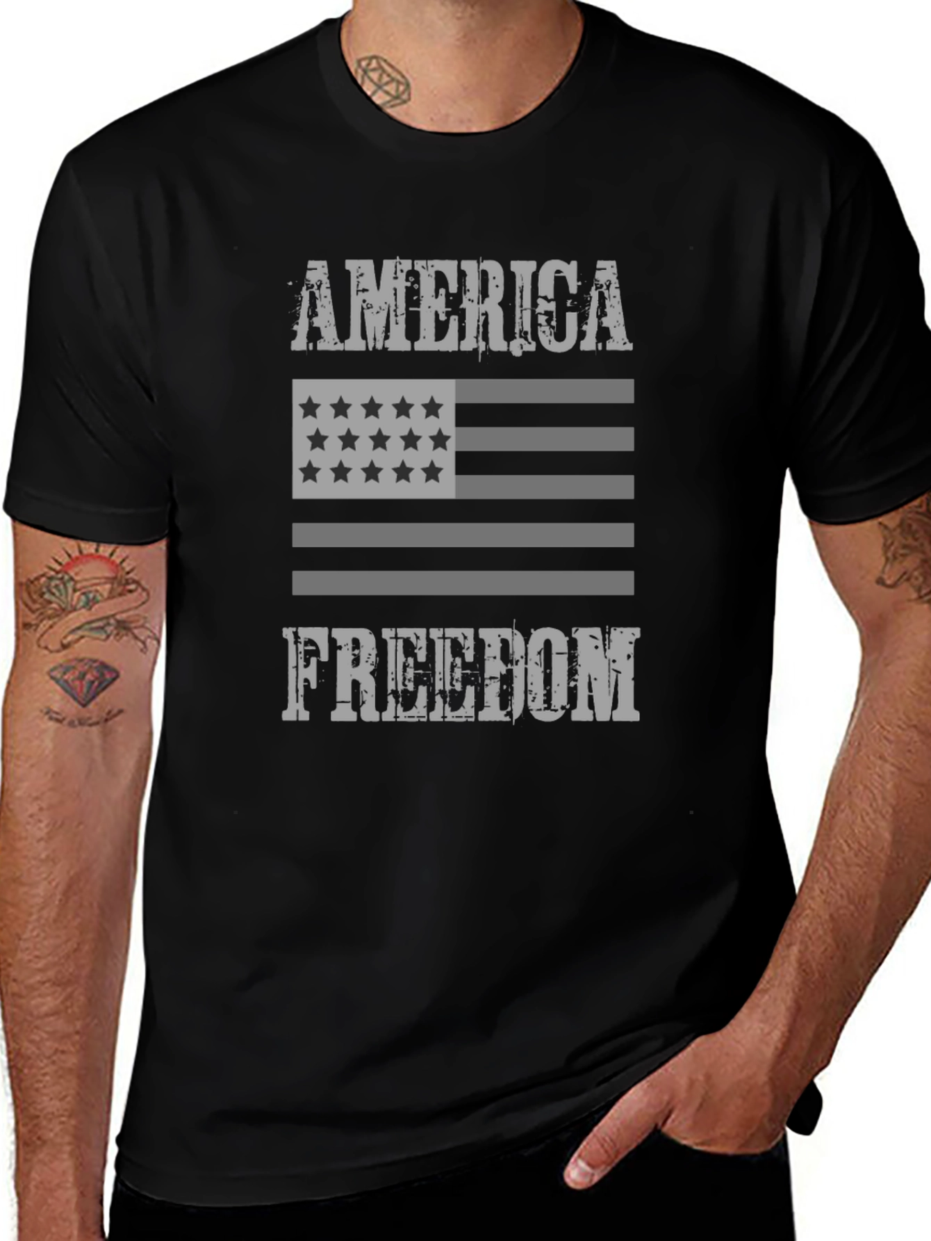 America Freedom Graphic Print T-Shirt