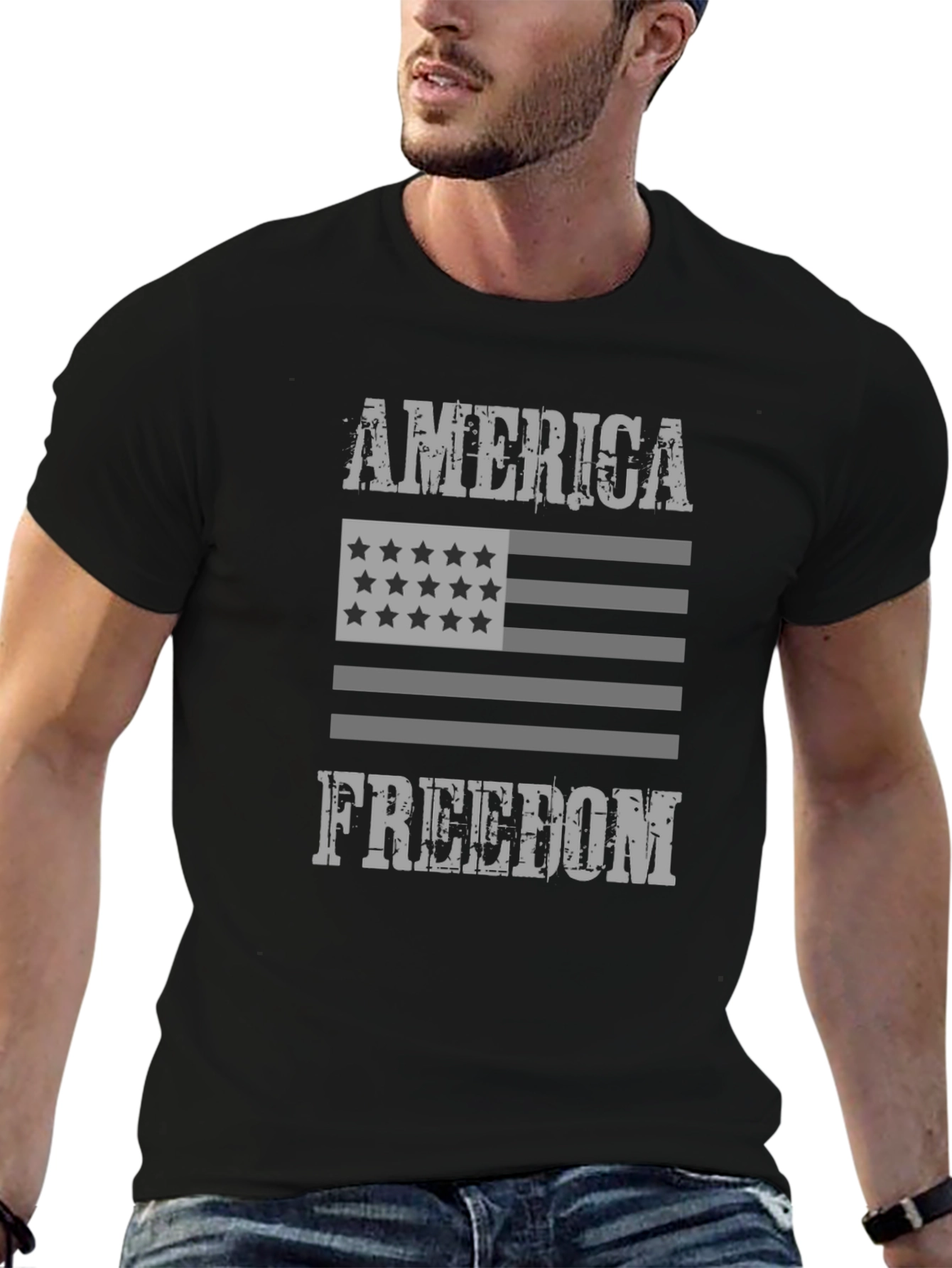 America Freedom Graphic Print T-Shirt