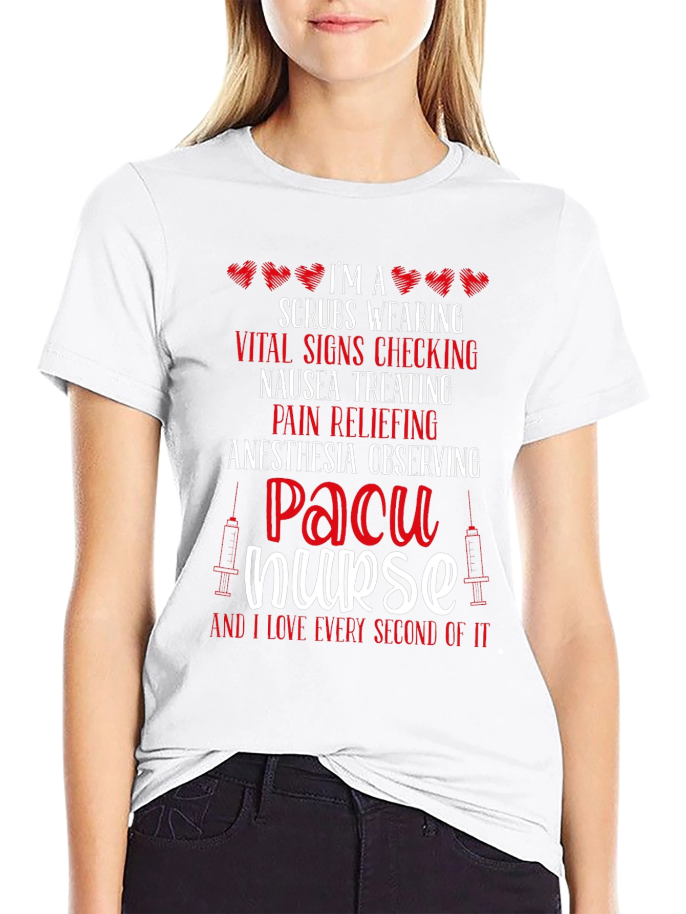 PACU Nurse T-Shirt - Scrubs Wearing Vital Signs Check