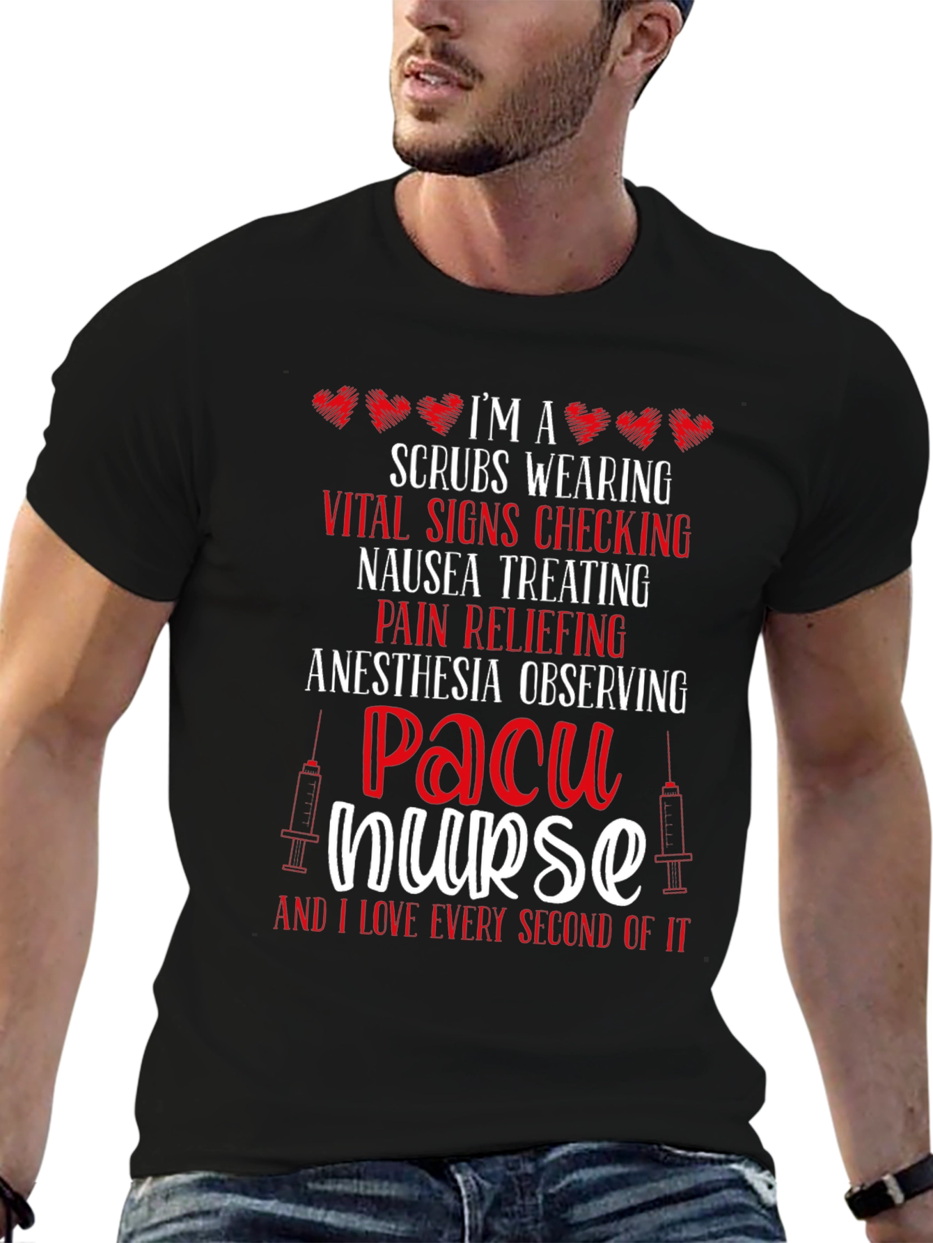 PACU Nurse T-Shirt - Scrubs Wearing Vital Signs Check