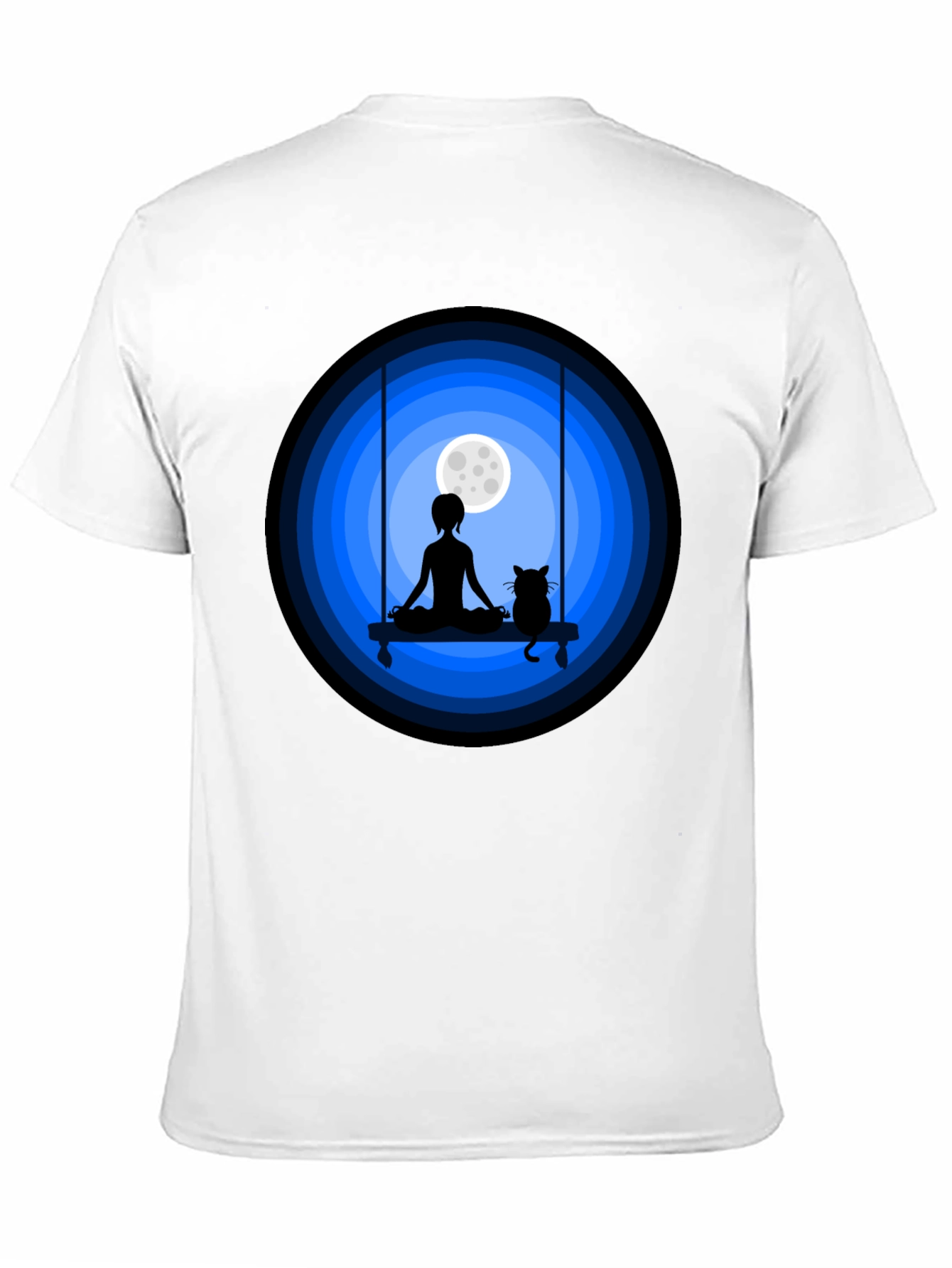 Zen Cat Moon Meditation T-Shirt