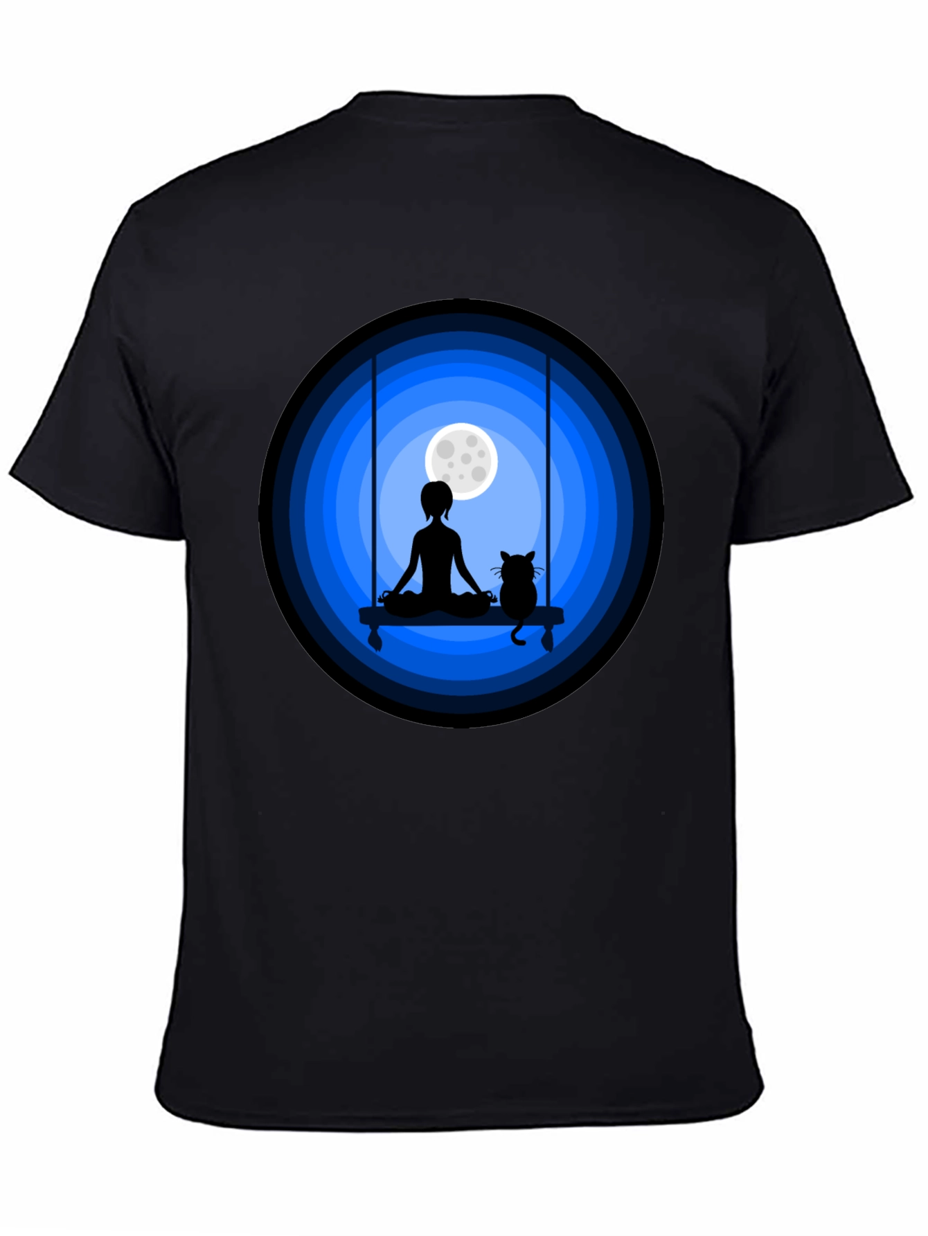 Zen Cat Moon Meditation T-Shirt