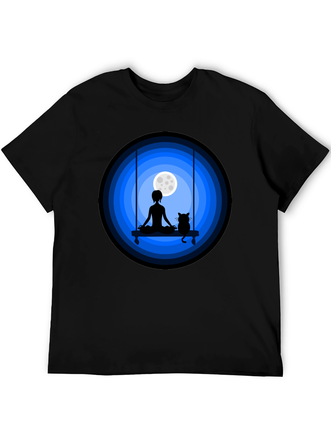Zen Cat Moon Meditation T-Shirt