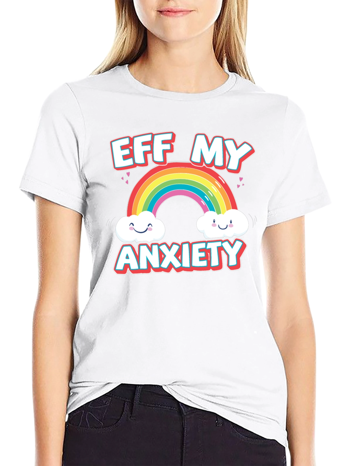 Eff My Anxiety Rainbow Graphic Tee
