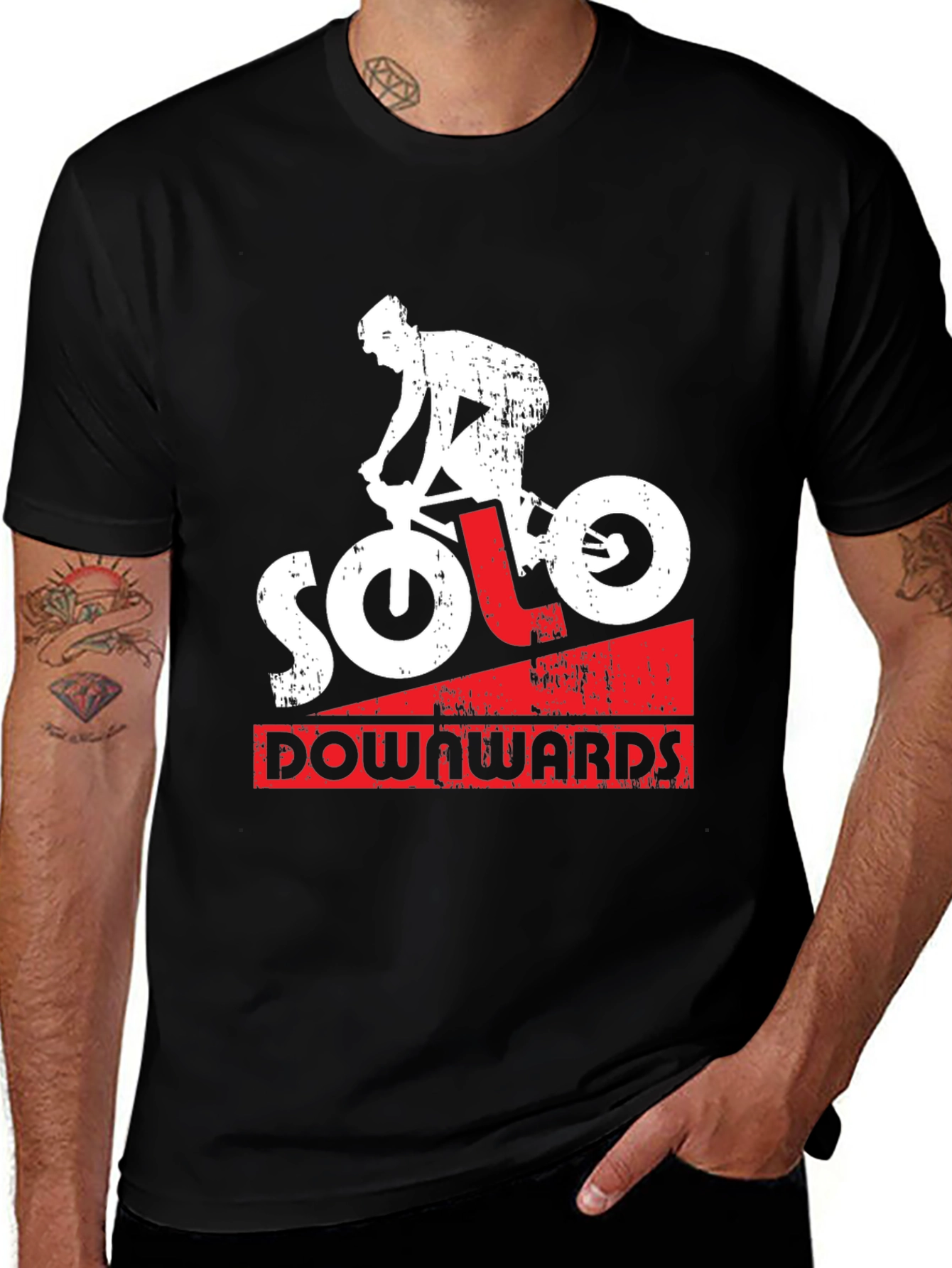 Solo Downwards Graphic Tee - Mountain Bike Design