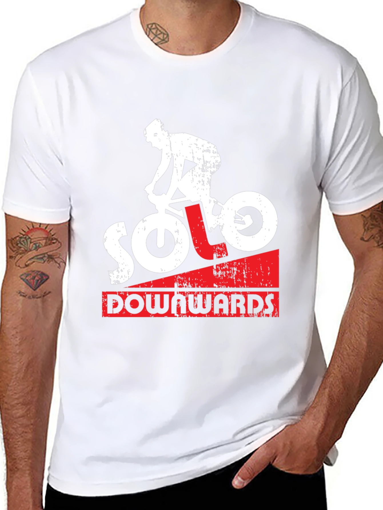 Solo Downwards Graphic Tee - Mountain Bike Design