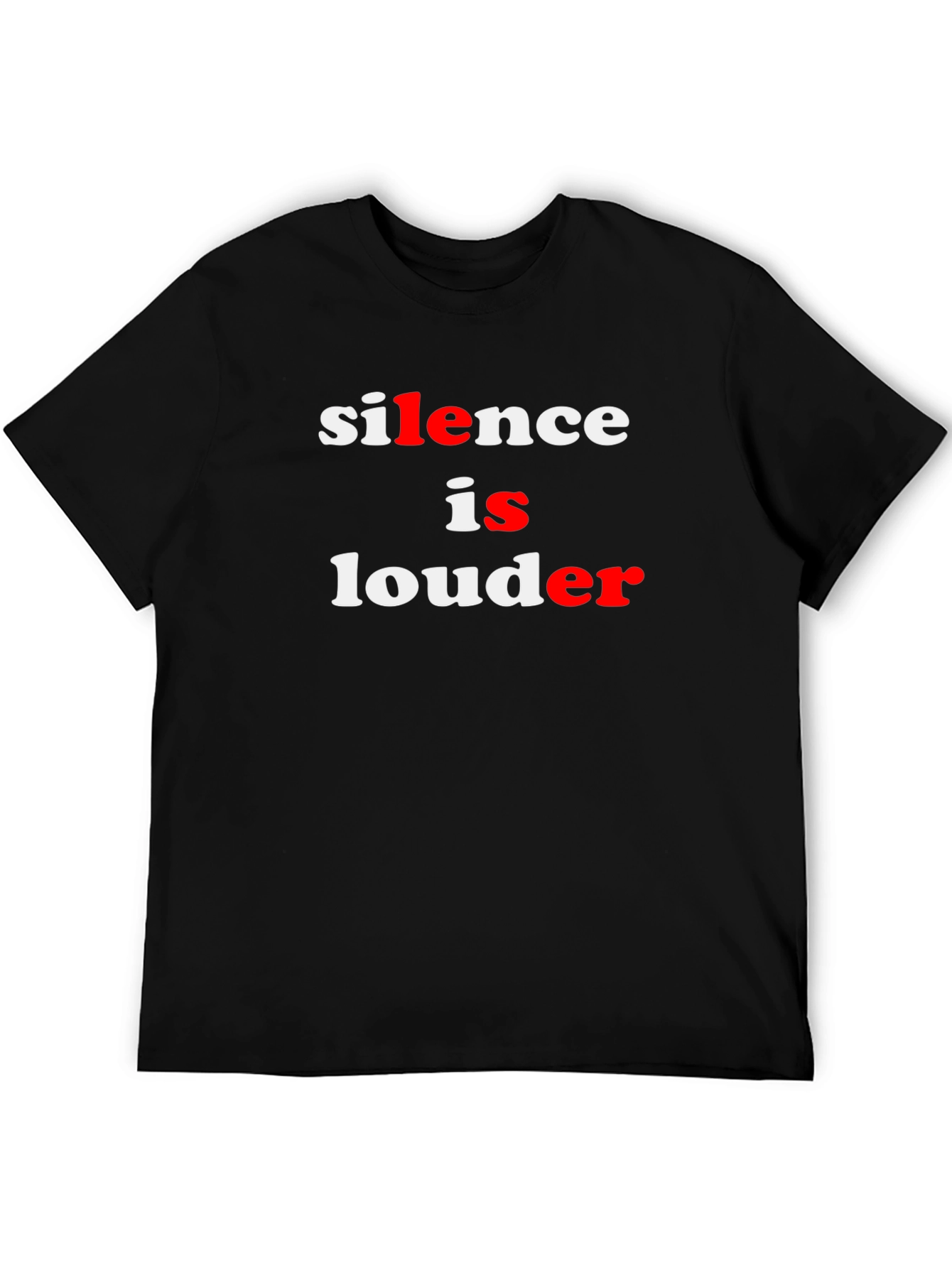 Silence is Louder Graphic Tee - Black Cotton T-Shirt