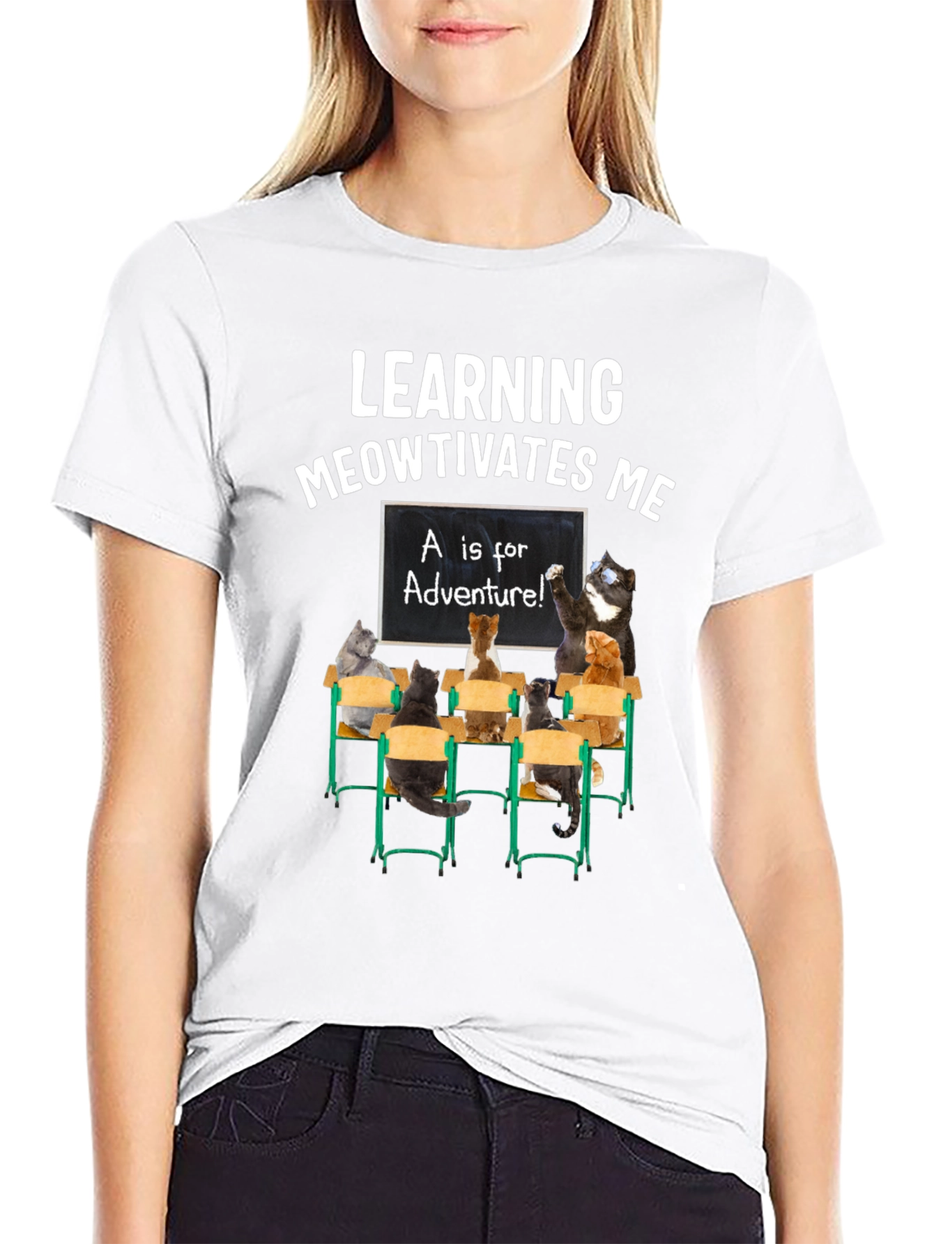 Learning Meowtivates Me Cat T-Shirt