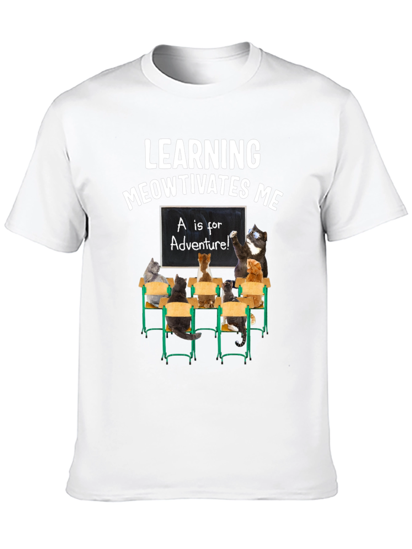Learning Meowtivates Me Cat T-Shirt