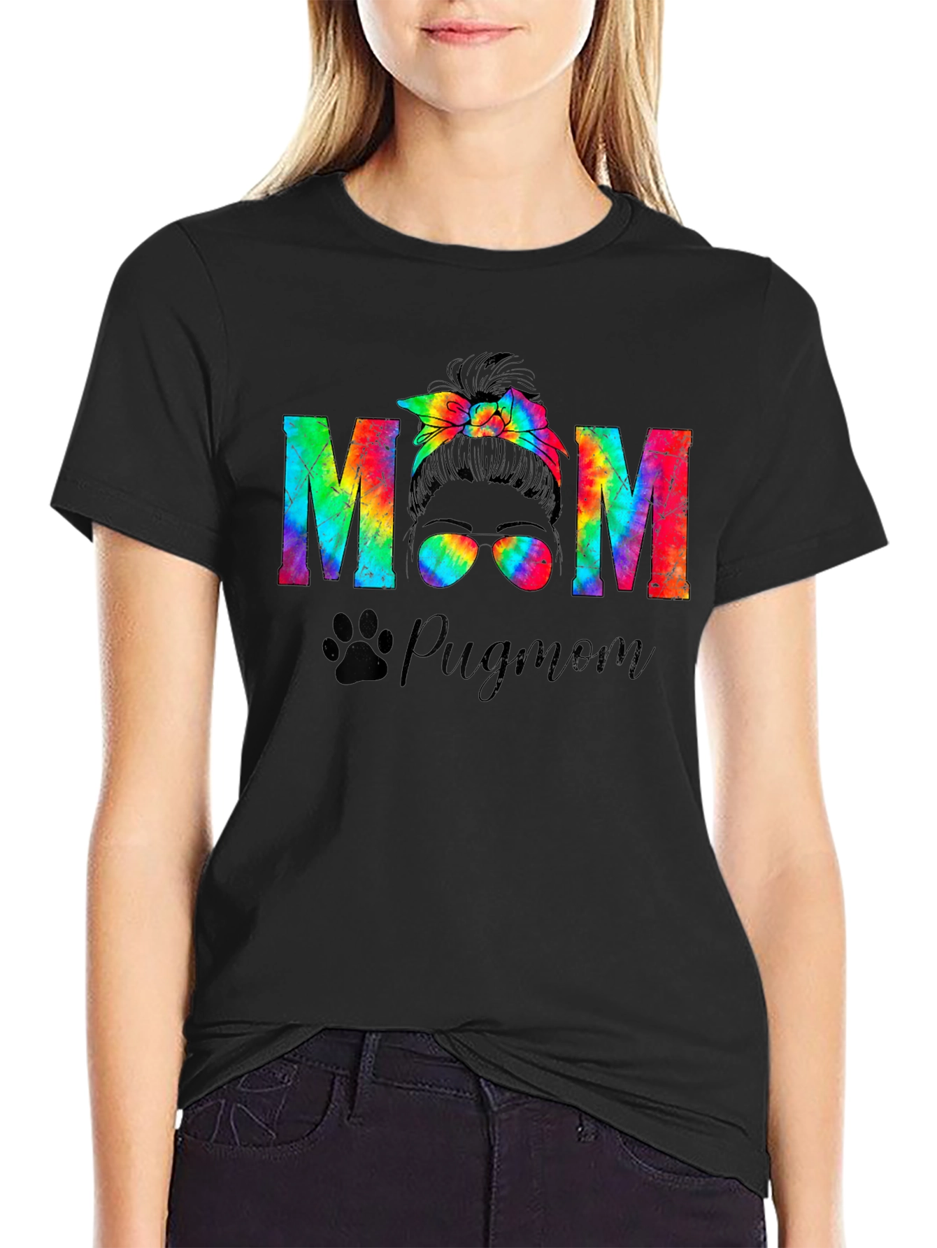 Tie Dye Pug Mom T-Shirt