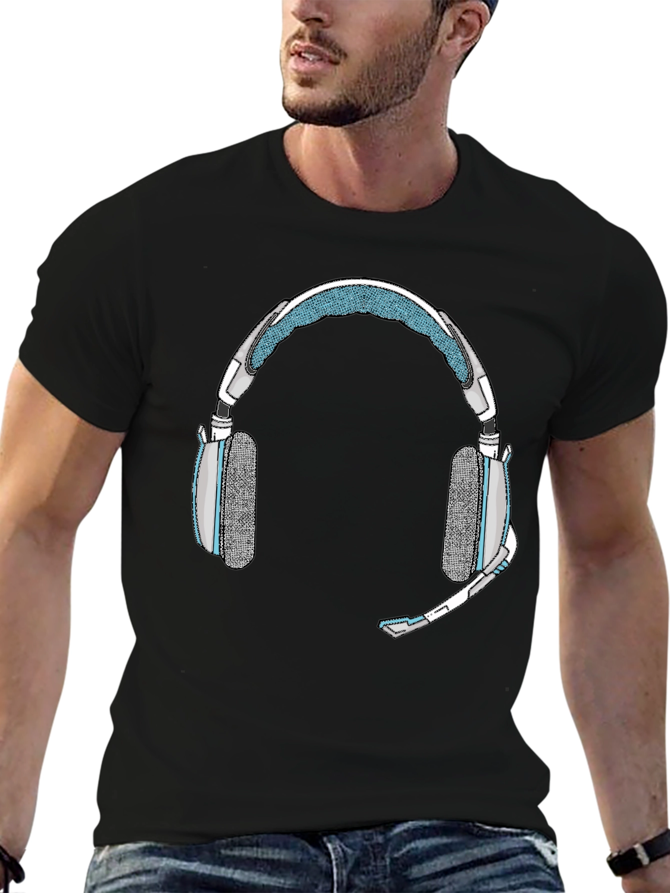 Gaming Headset Graphic Tee - Gamer Style Shirt