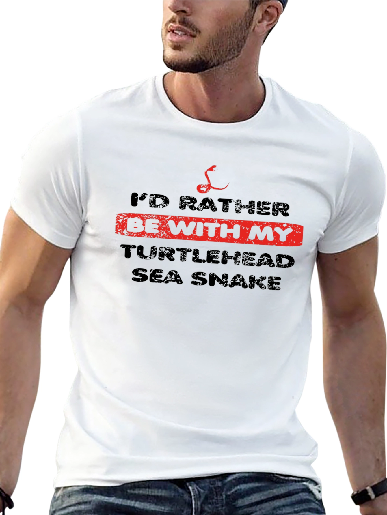 Turtlehead Sea Snake T-Shirt Funny Graphic Tee