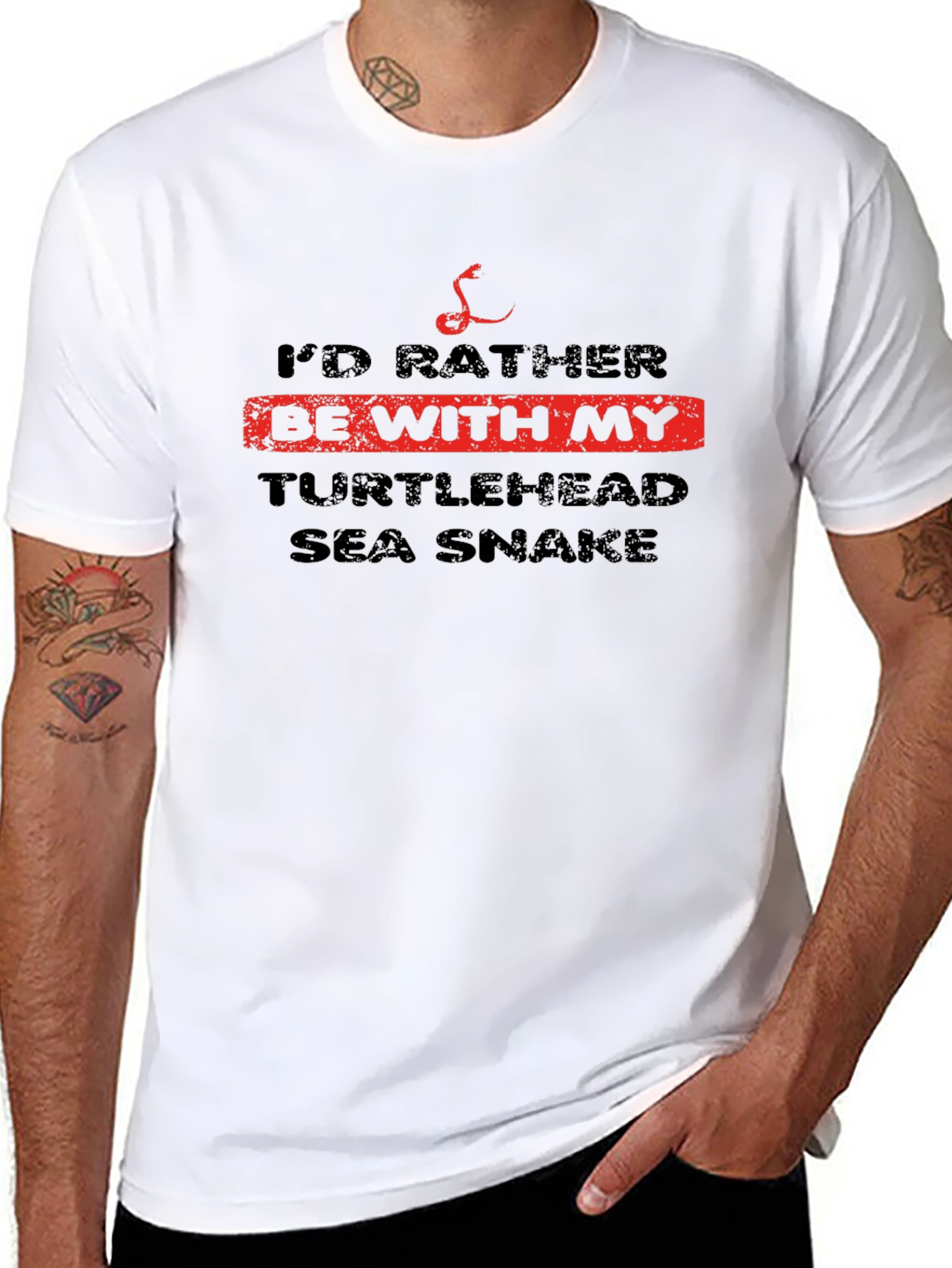 Turtlehead Sea Snake T-Shirt Funny Graphic Tee