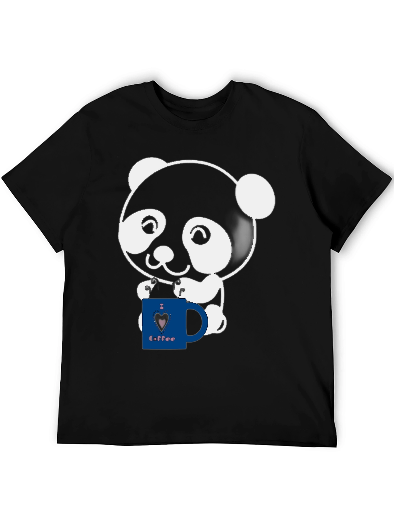 Cute Panda Coffee Lover Graphic T-Shirt